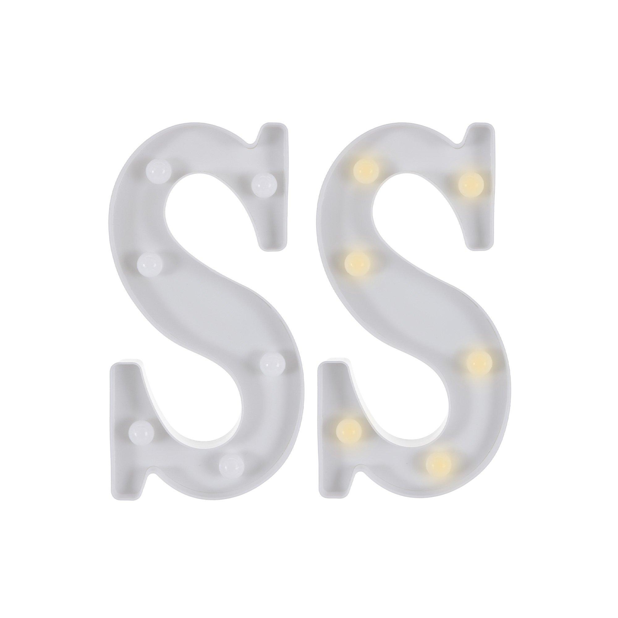 Light-Up Standing Letter S, 8.5in