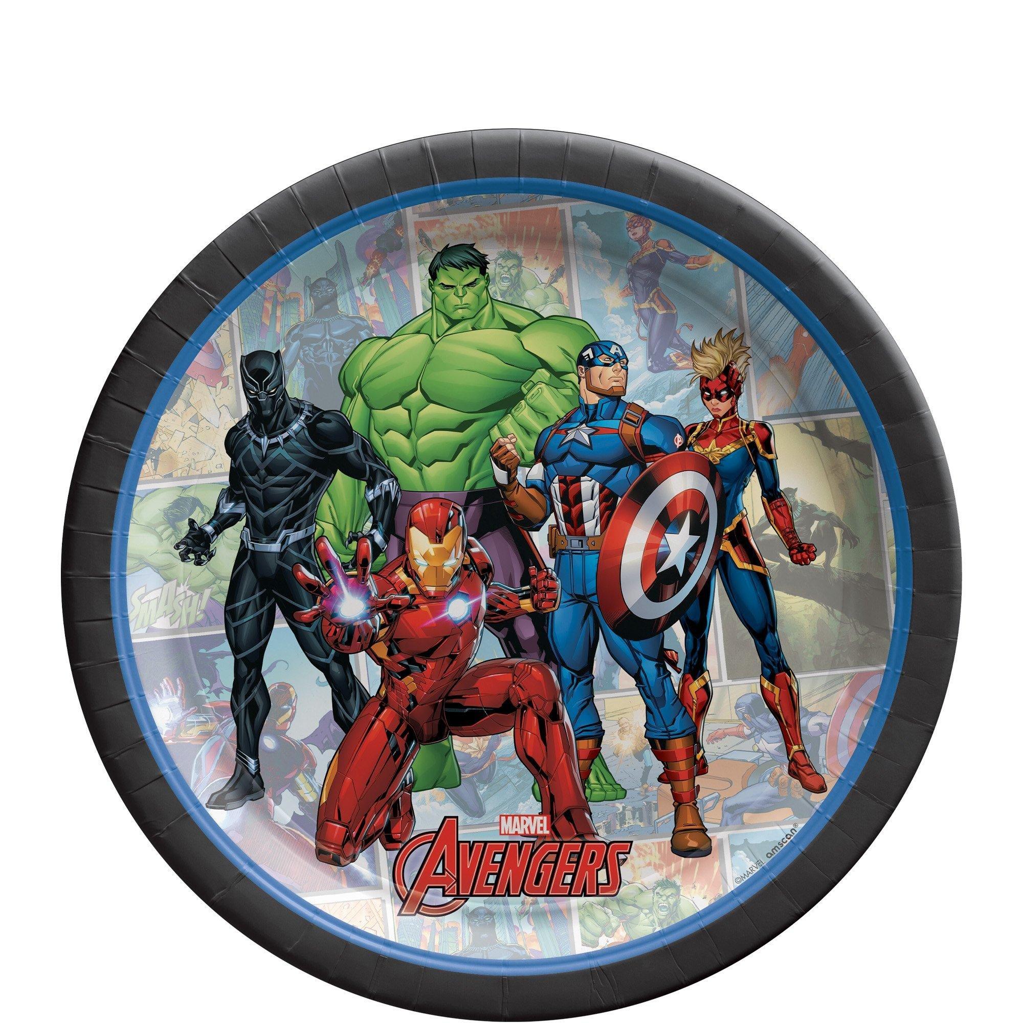 Marvel Powers Unite Birthday Party Supplies Pack for 8 Guests - Kit Includes Plates, Napkins & Table Cover