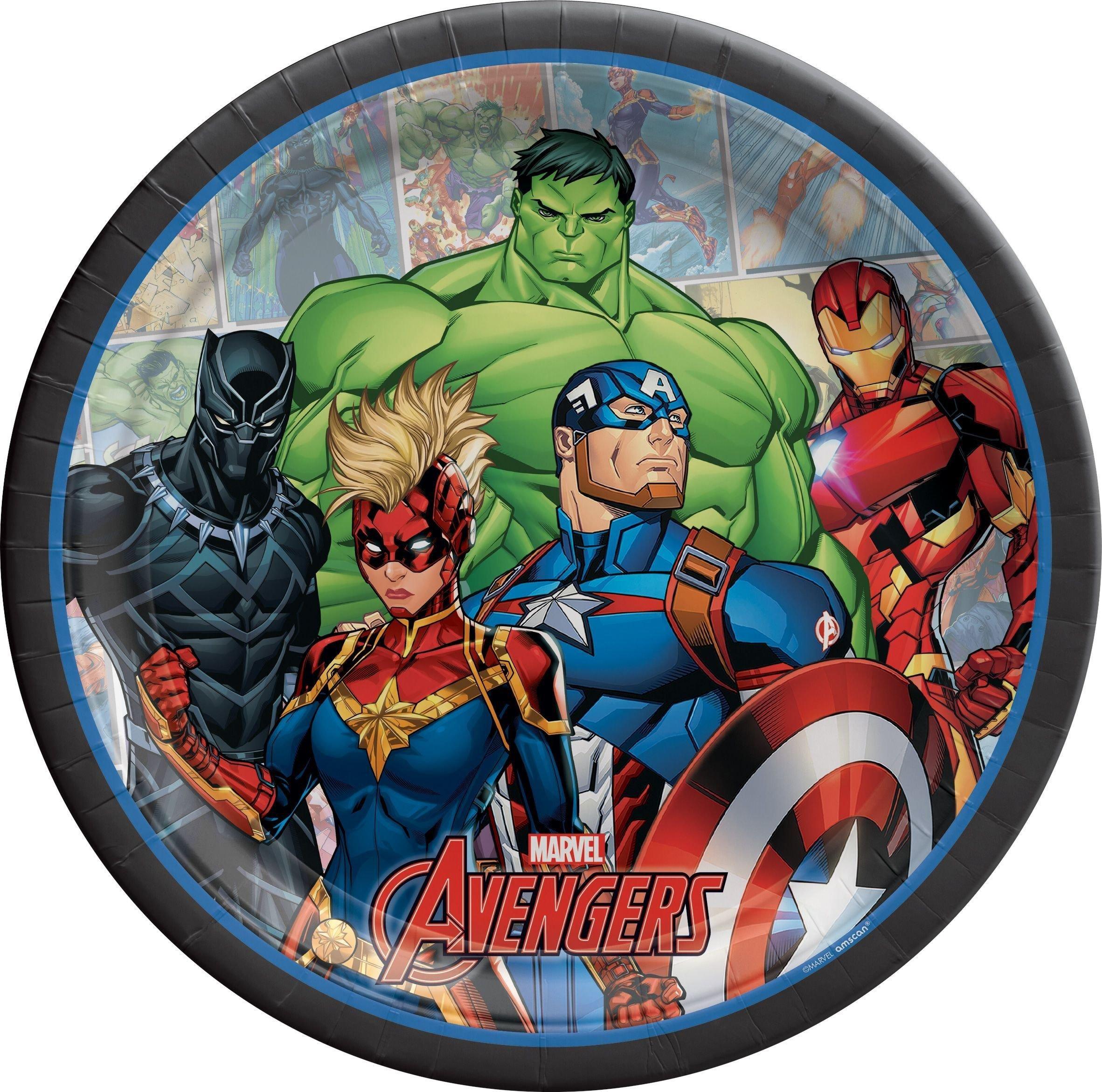 Marvel Powers Unite Birthday Party Supplies Pack for 8 Guests - Kit Includes Plates, Napkins & Table Cover