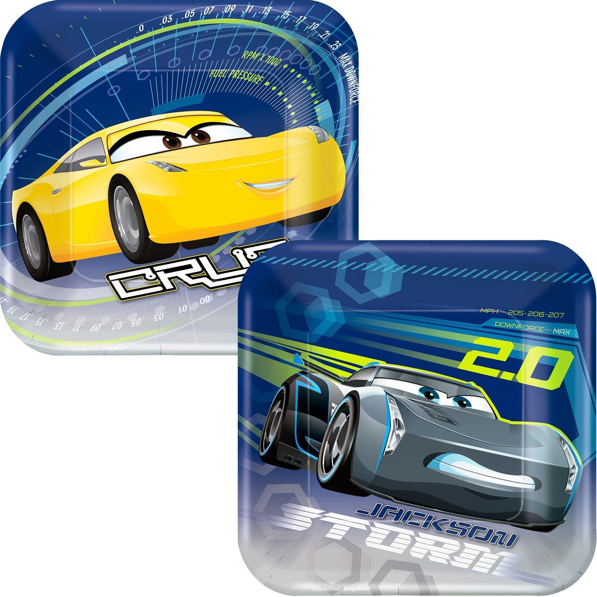 Cars 3 Birthday Party Supplies Pack for 8 Guests - Kit Includes Plates, Napkins & Table Cover