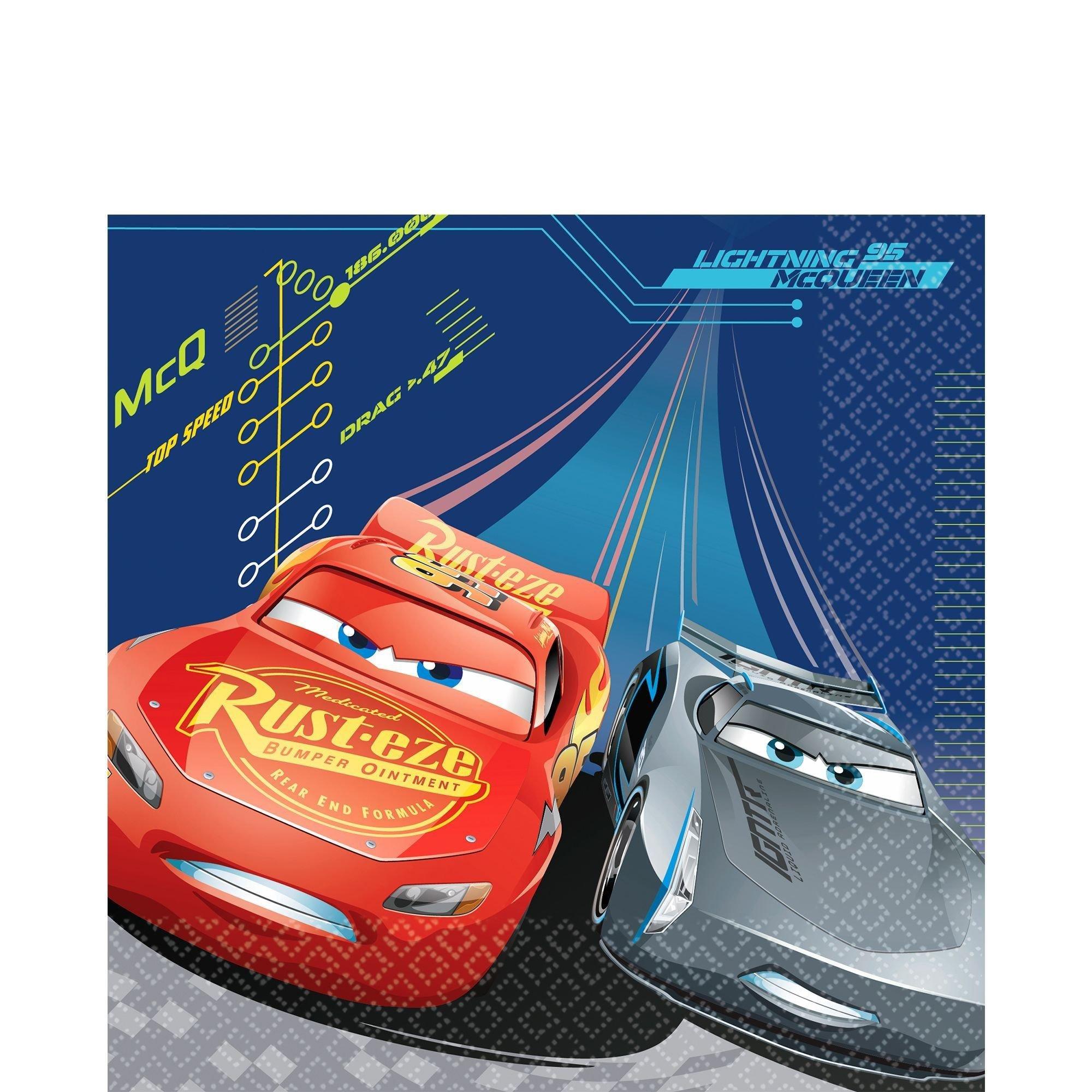 Cars 3 Birthday Party Supplies Pack for 8 Guests - Kit Includes Plates, Napkins & Table Cover