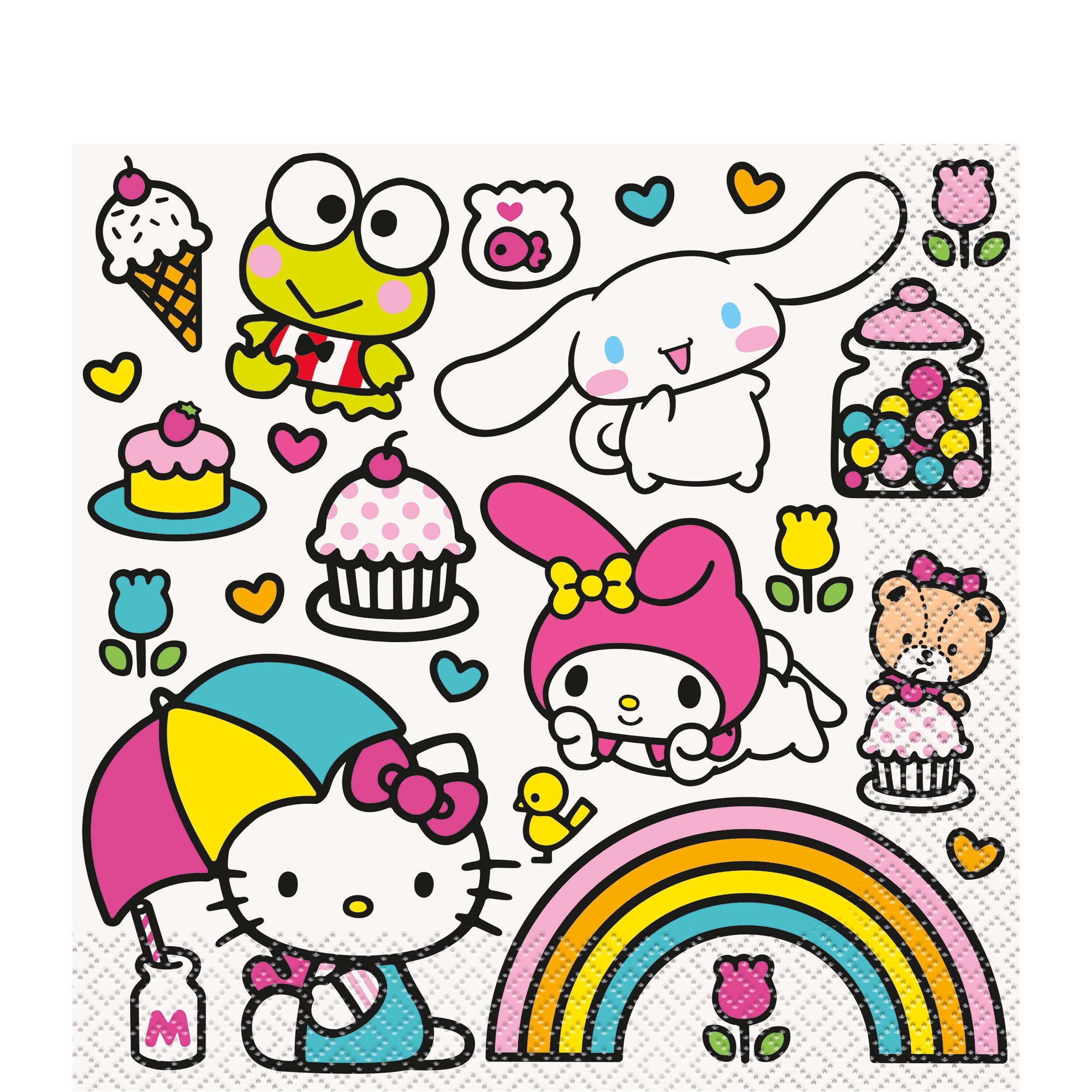 Hello Kitty and Friends Birthday Party Supplies Pack for 8 Guests - Kit Includes Plates, Napkins & Table Cover