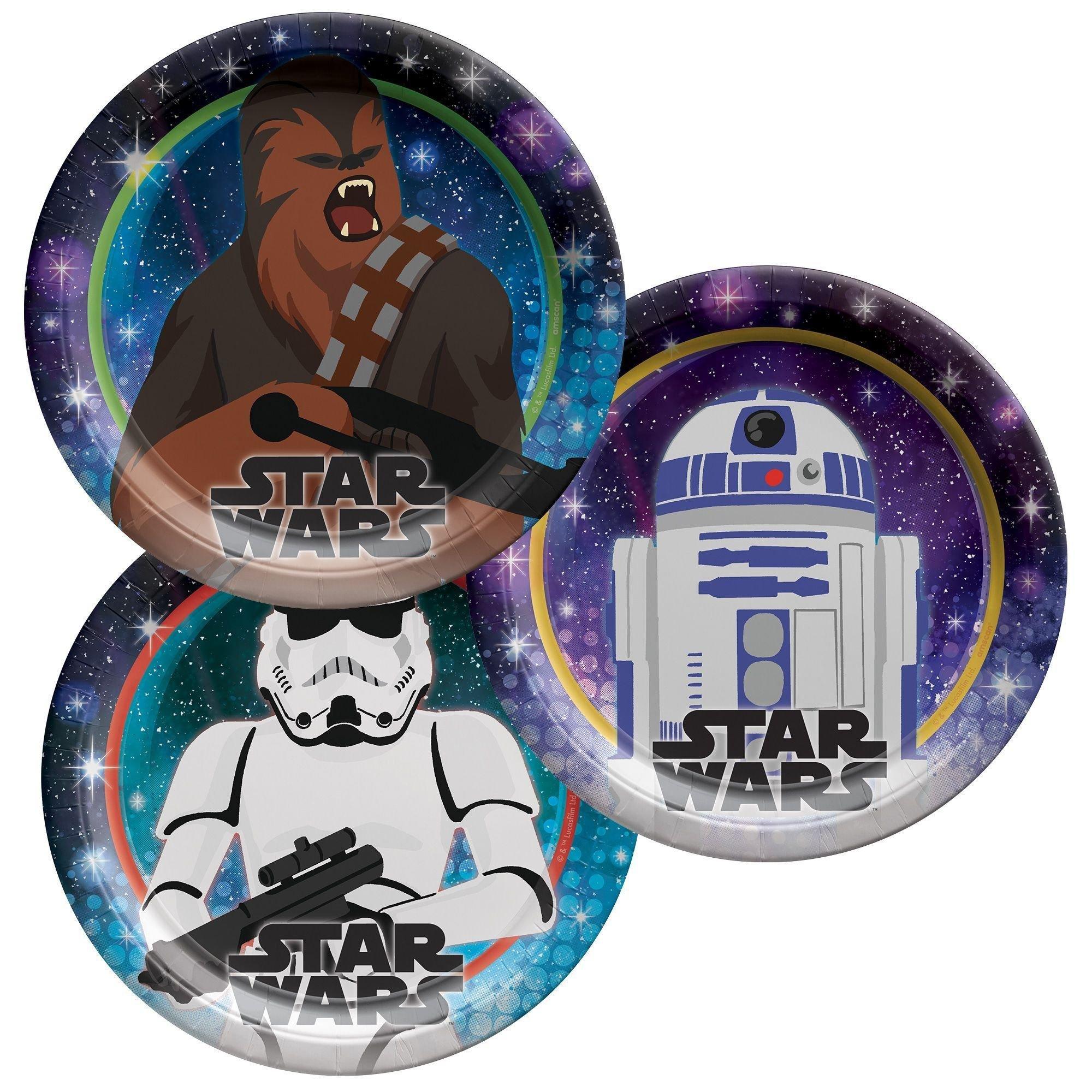 Star Wars Galaxy of Adventures Birthday Party Supplies Pack for 8 Guests - Kit Includes Plates, Napkins & Table Cover