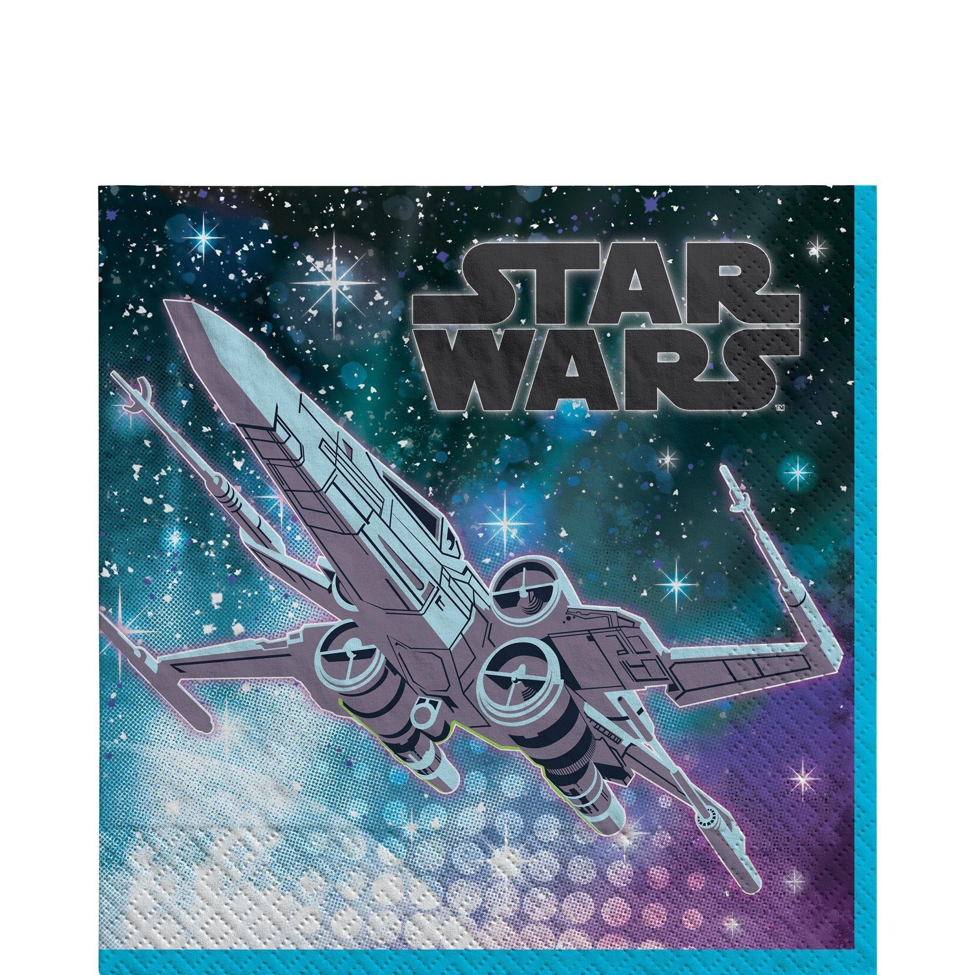 Star Wars Galaxy of Adventures Birthday Party Supplies Pack for 8 Guests - Kit Includes Plates, Napkins & Table Cover