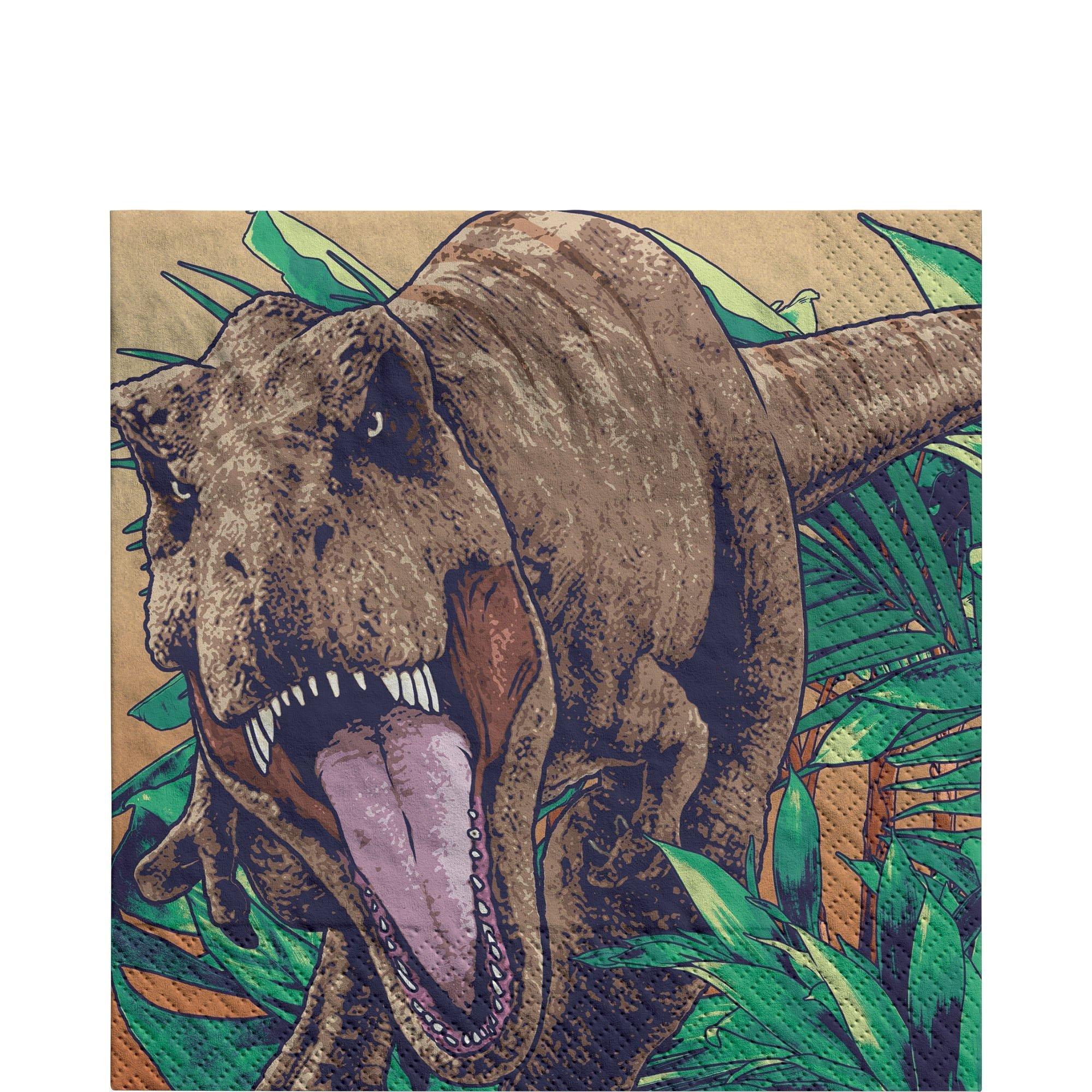 Jurassic World Birthday Party Supplies Pack for 8 Guests - Kit Includes Plates, Napkins & Table Cover