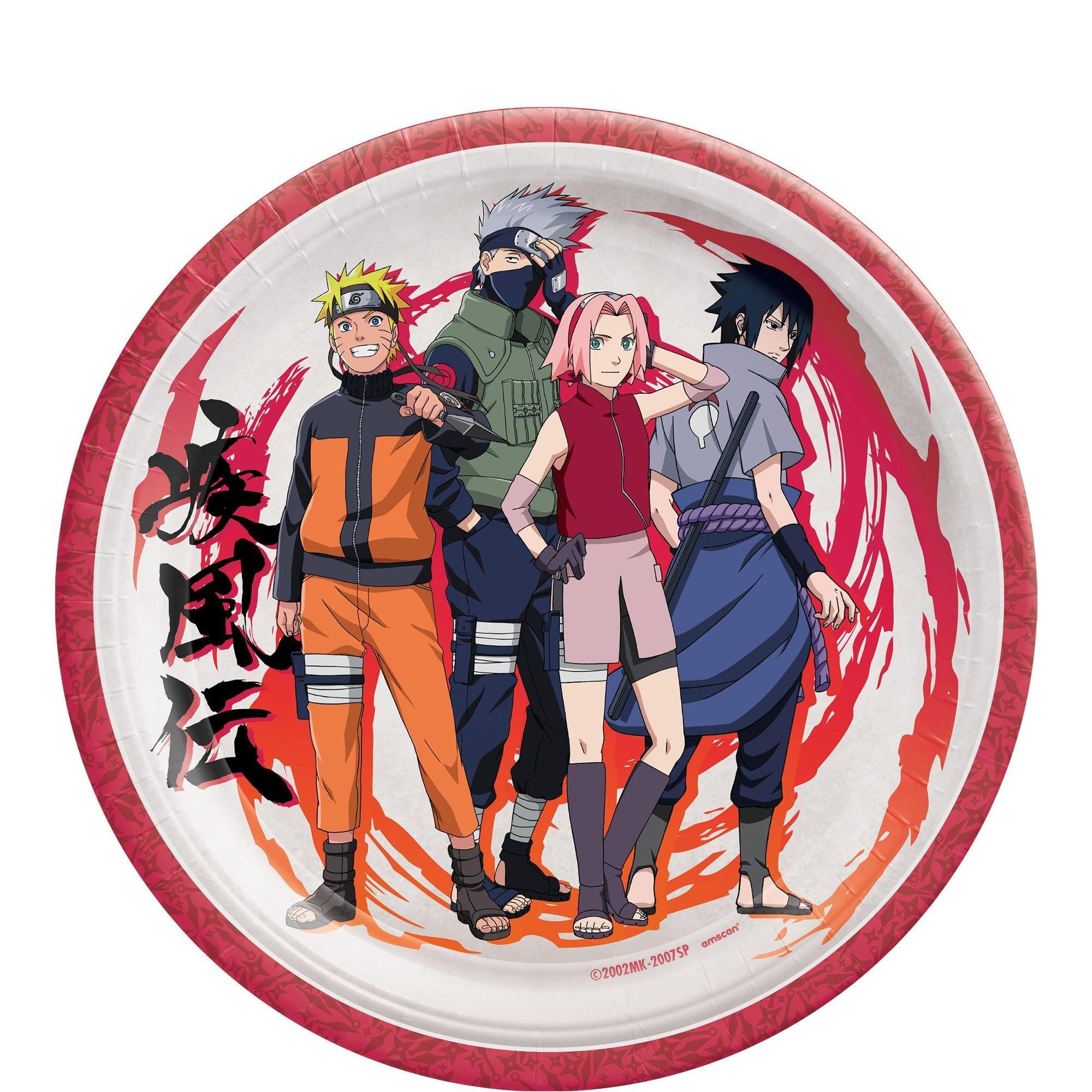 Naruto Shippuden Birthday Party Supplies Pack for 8 Guests - Kit Includes Plates, Napkins & Table Cover