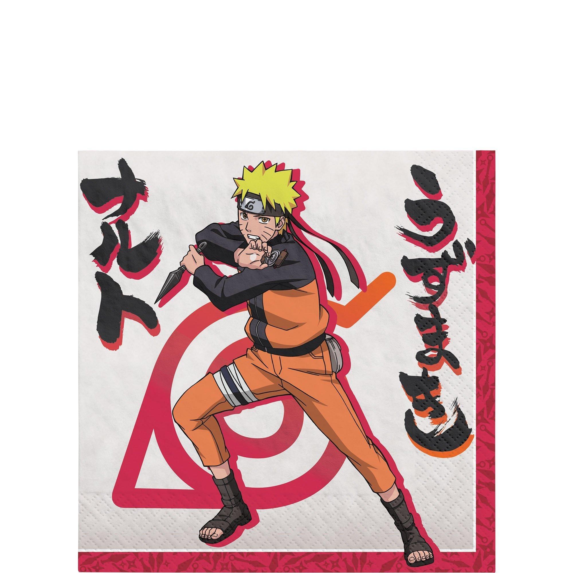 Naruto Shippuden Birthday Party Supplies Pack for 8 Guests - Kit Includes Plates, Napkins & Table Cover