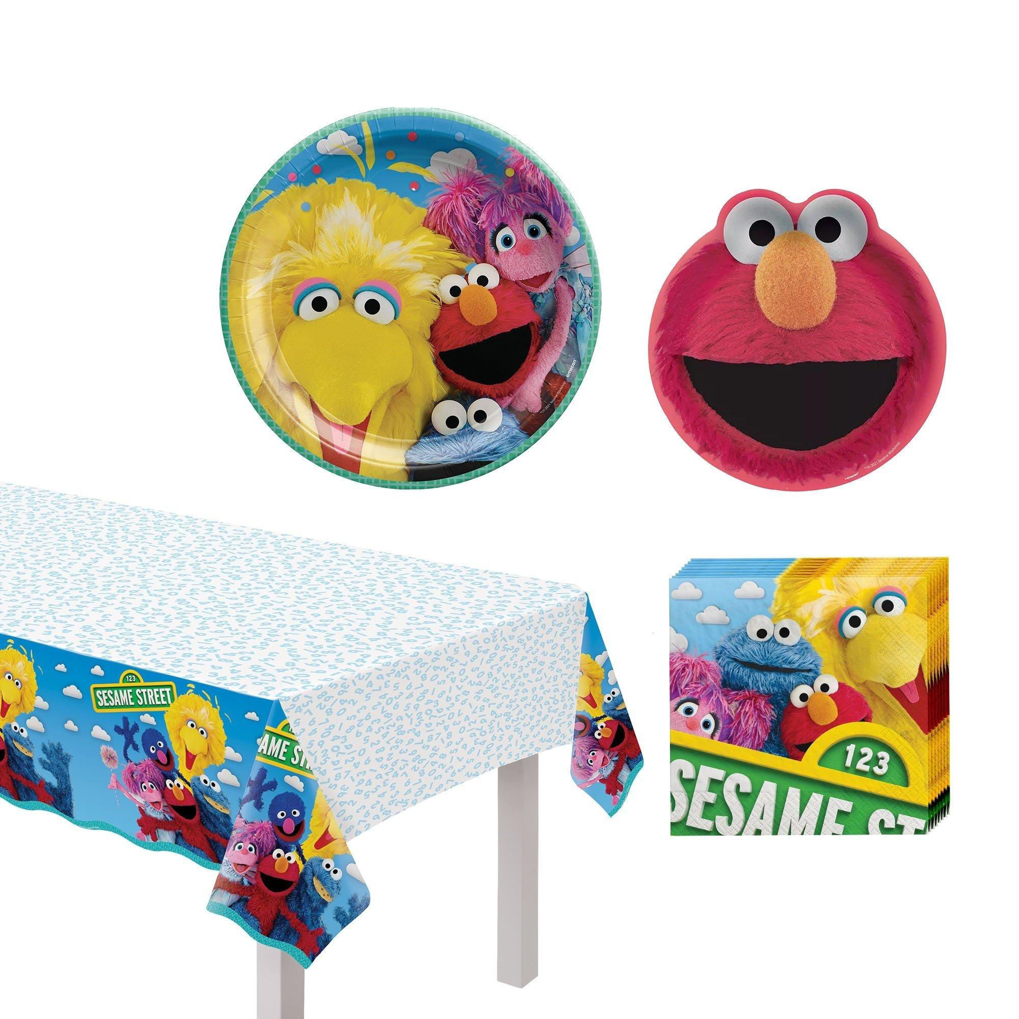 Sesame Street Birthday Party Supplies Pack for 8 Guests - Kit Includes Plates, Napkins & Table Cover