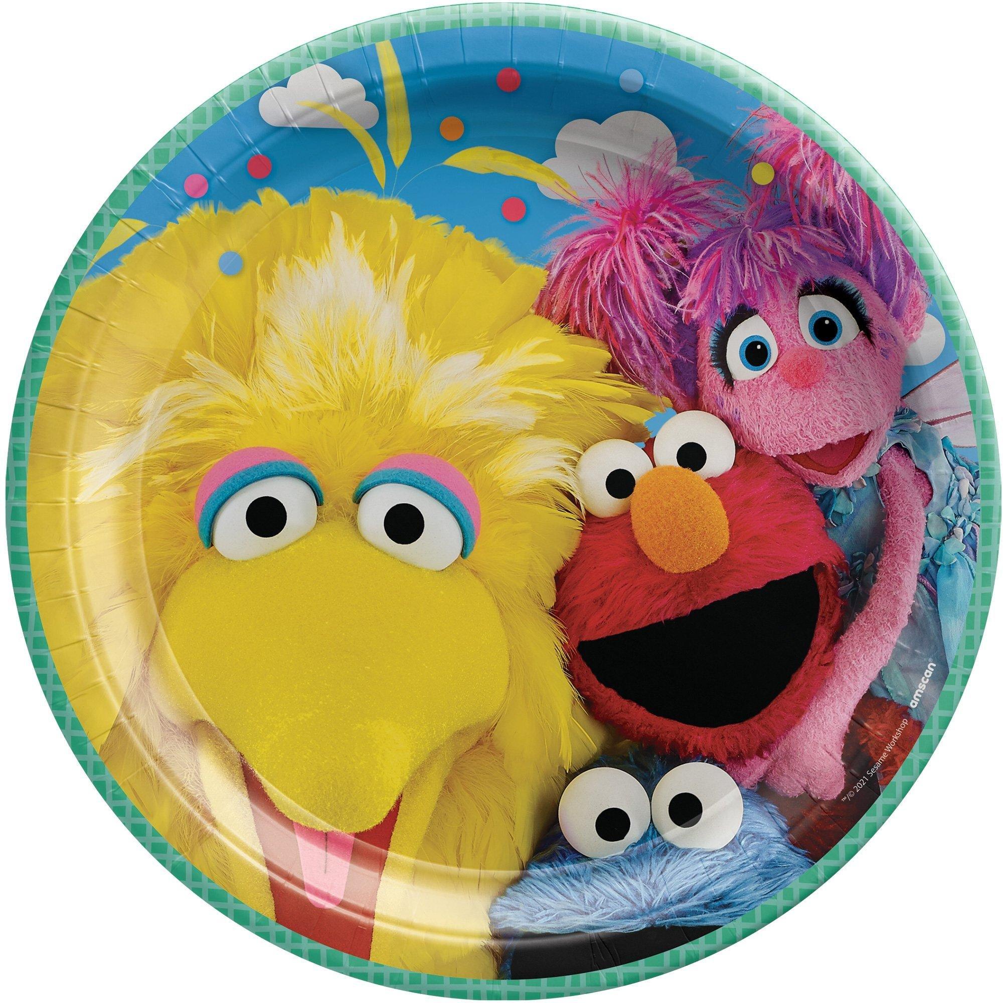 Sesame Street Birthday Party Supplies Pack for 8 Guests - Kit Includes Plates, Napkins & Table Cover