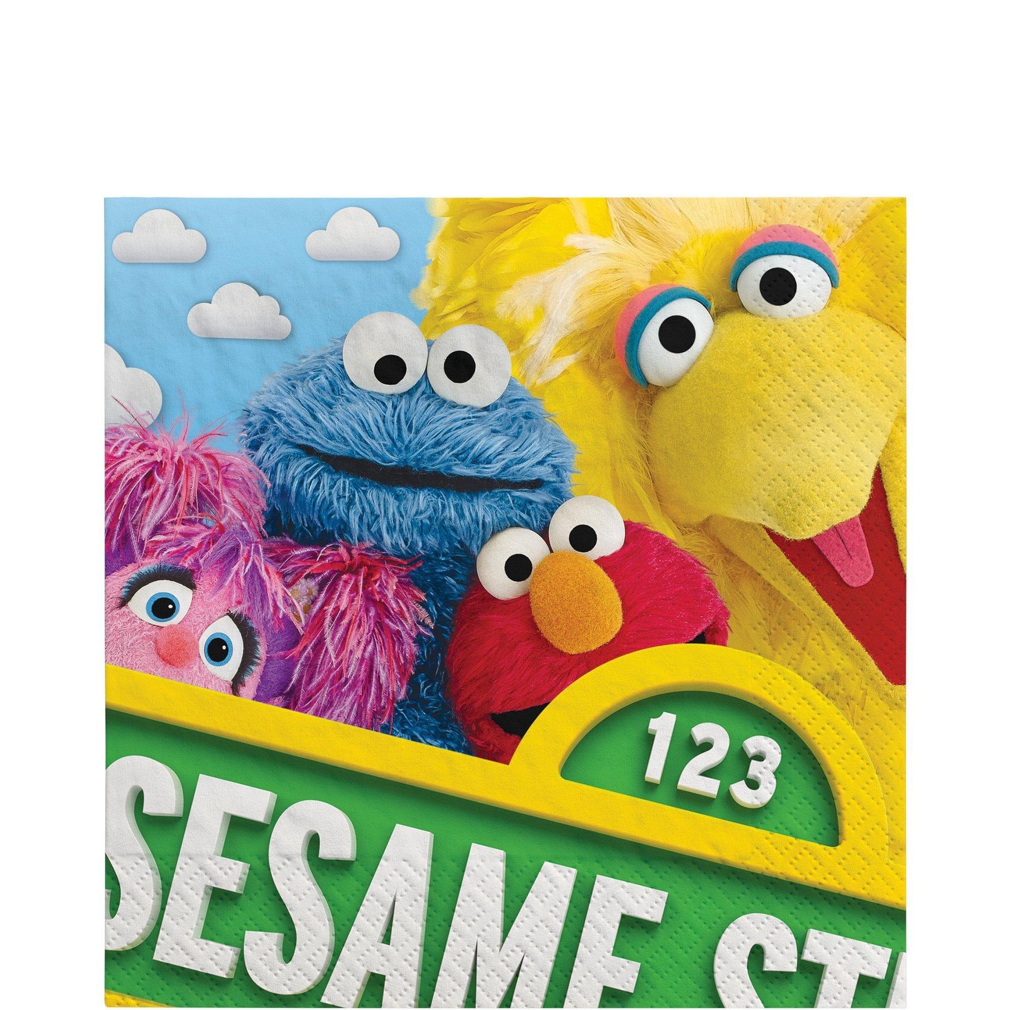 Sesame Street Birthday Party Supplies Pack for 8 Guests - Kit Includes Plates, Napkins & Table Cover