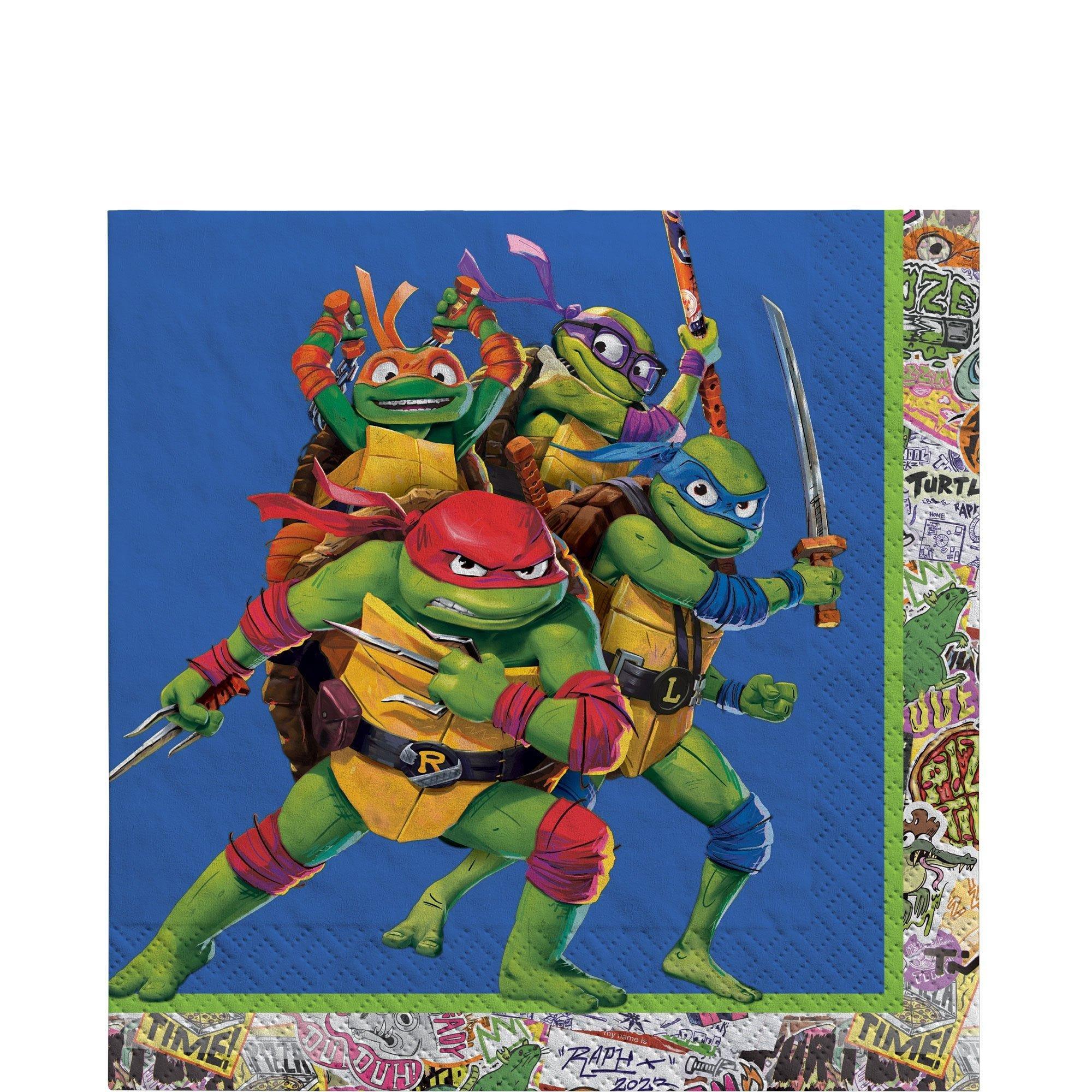 TMNT Birthday Party Supplies Pack for 8 Guests - Kit Includes Plates, Napkins & Table Cover