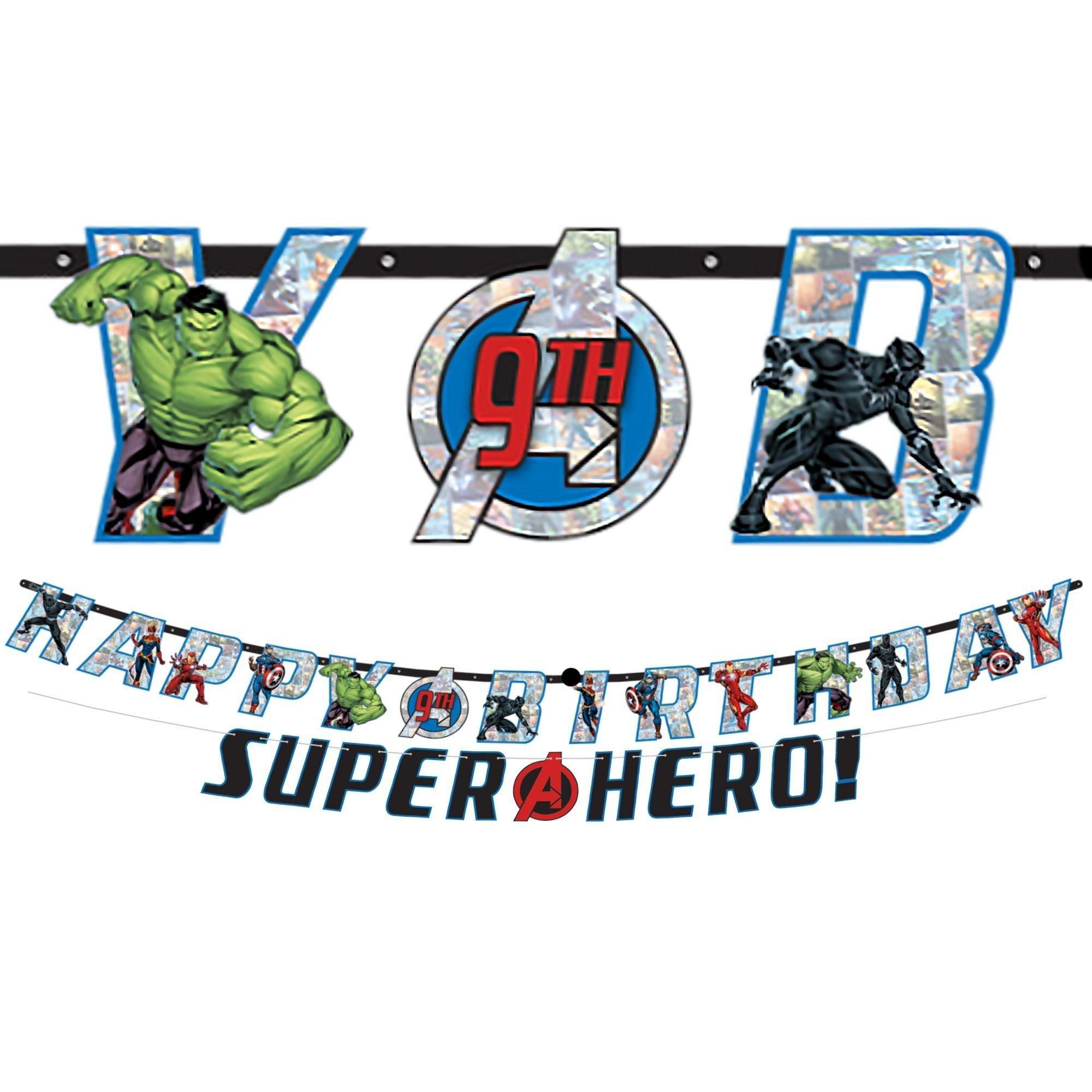 Marvel Powers Unite Party Decorating Supplies Pack - Kit includes Banner, Swirls & Table Decorations