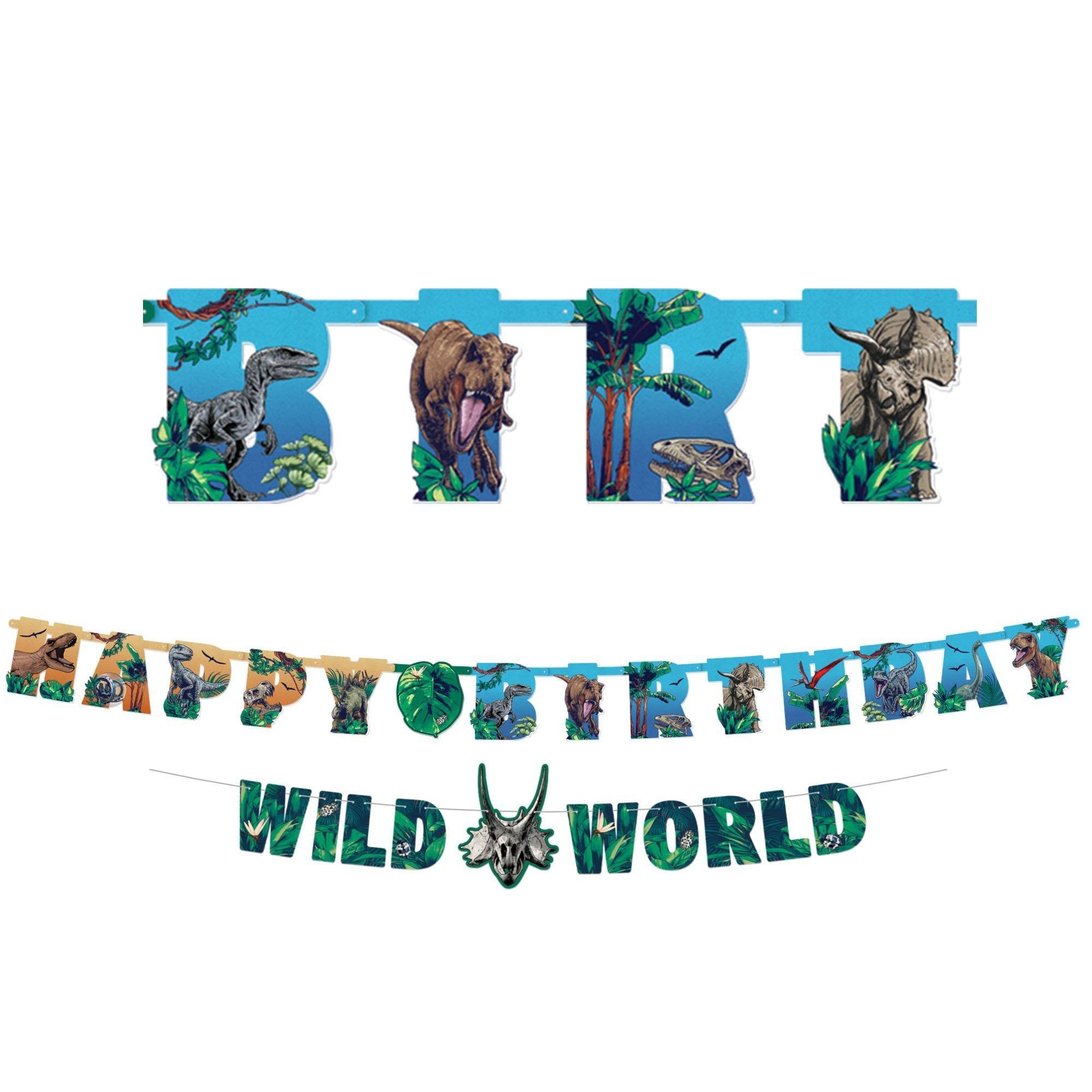 Jurassic World Party Decorating Supplies Pack - Kit includes Banner, Swirls & Table Centerpieces