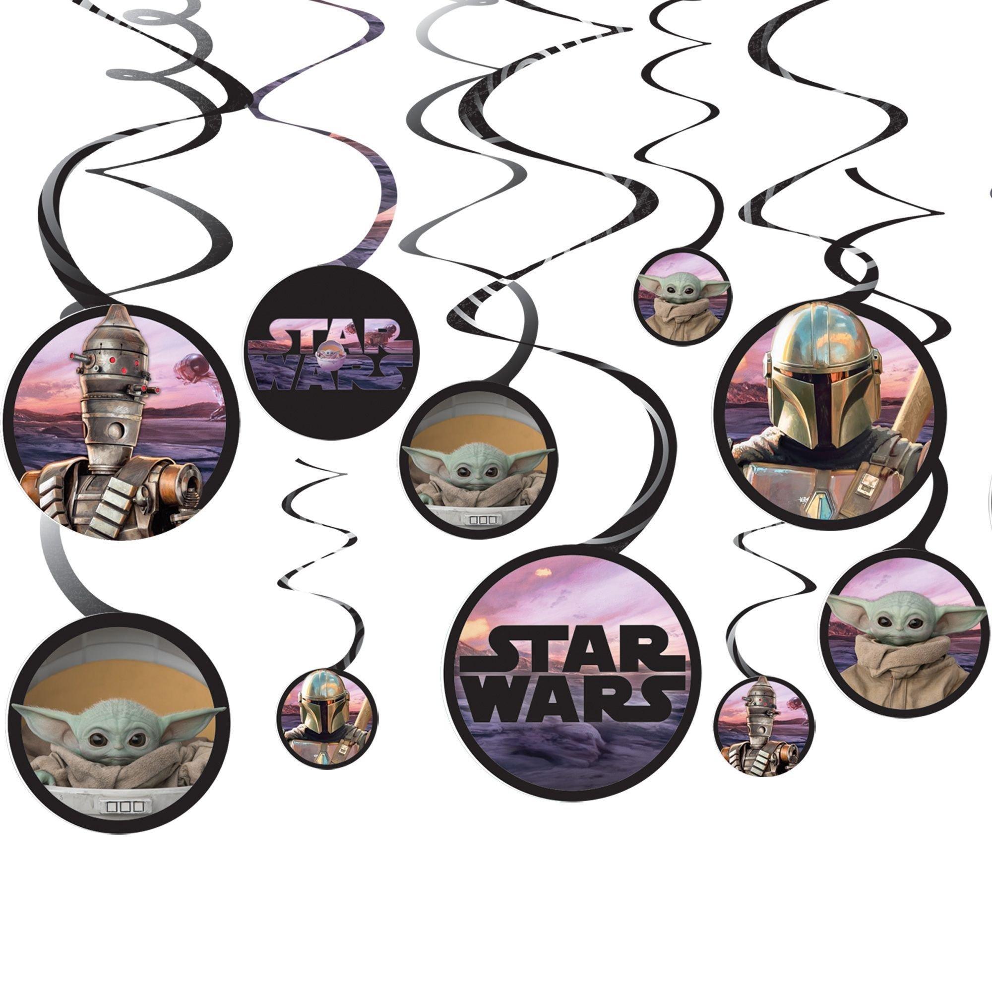 The Mandalorian Birthday Party Decorating Supplies Pack - Kit Includes Banner, Scene Setter & Swirl Decorations