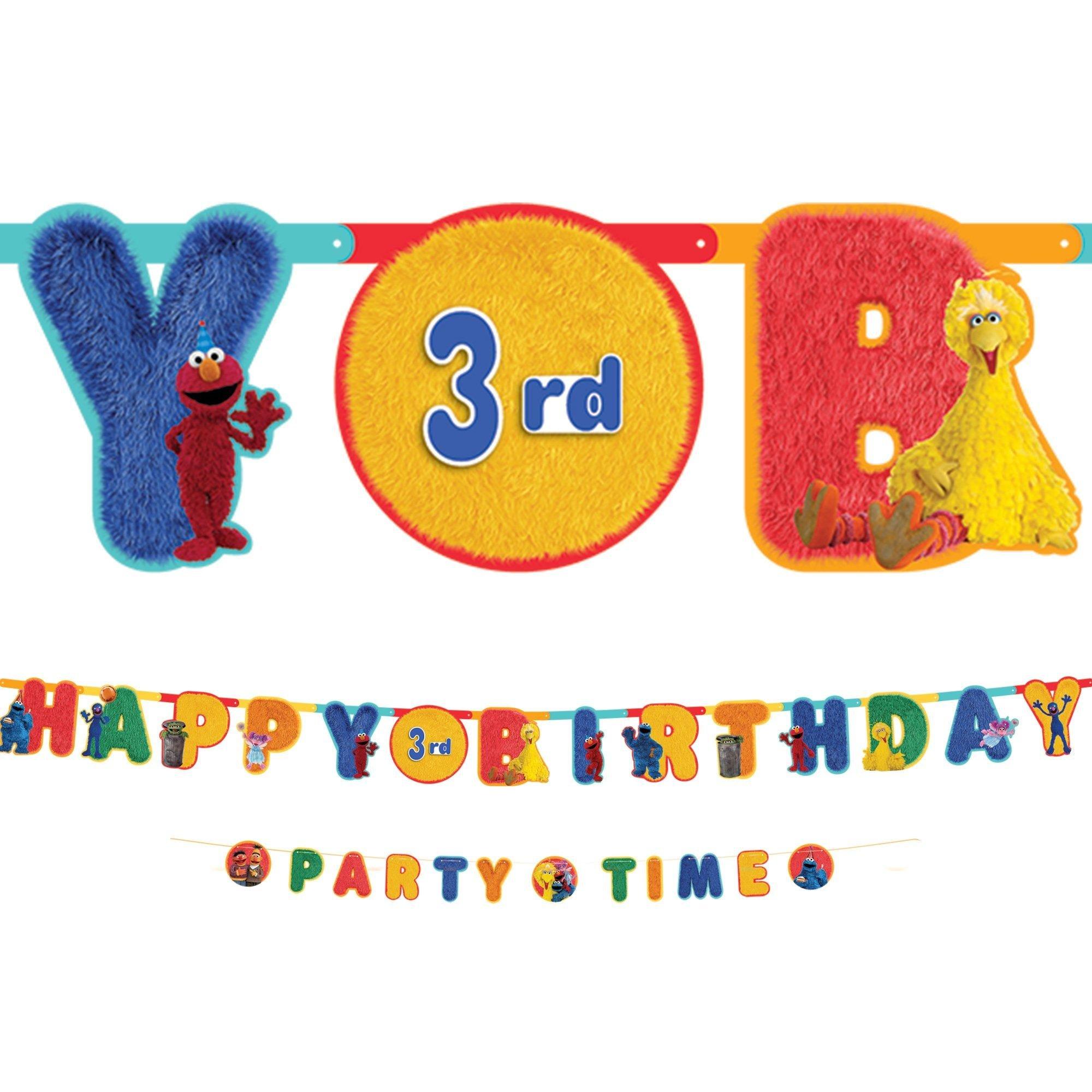 Sesame Street Party Decorating Supplies Pack - Kit includes Banner, Swirls & Table Centerpieces