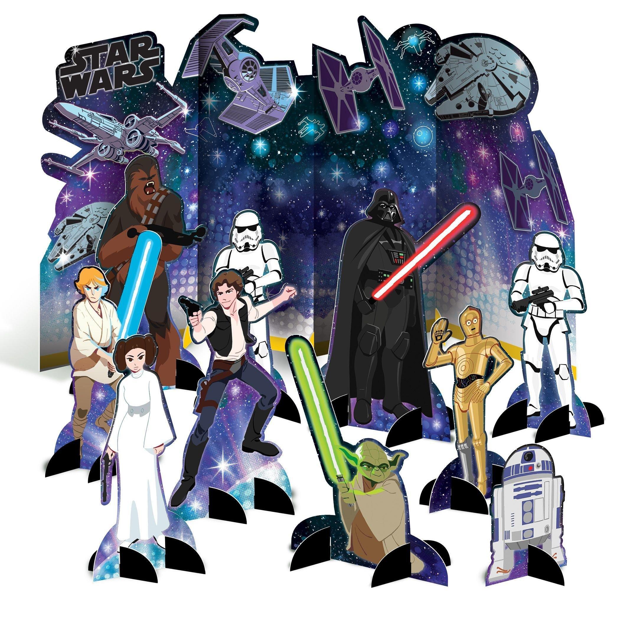 Star Wars Galaxy of Adventures Party Decorating Supplies Pack - Kit includes Banner, Swirls & Table Decorations