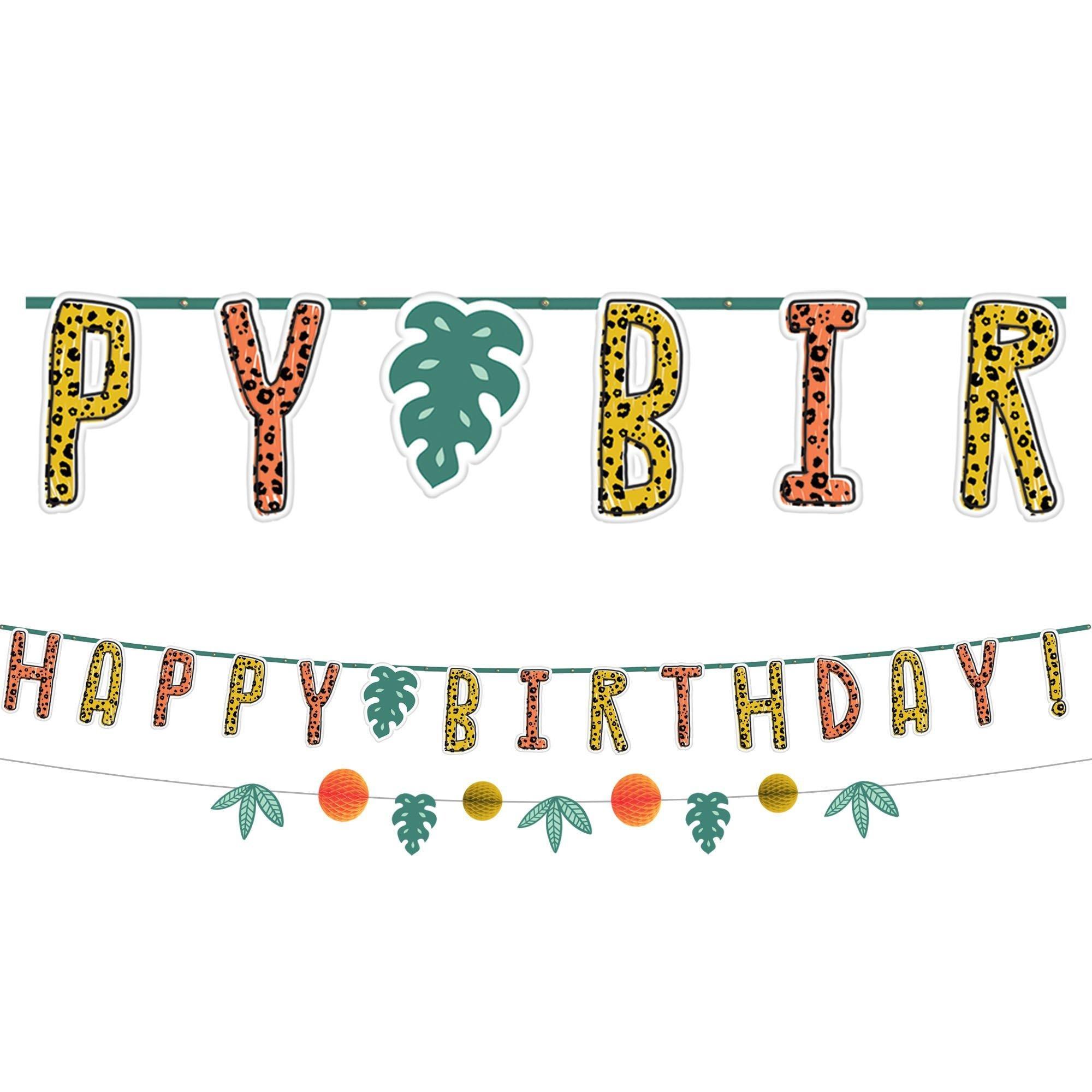 Get Wild Birthday Party Decorating Supplies Pack - Kit Includes Banner, Lanterns & Table Decorations