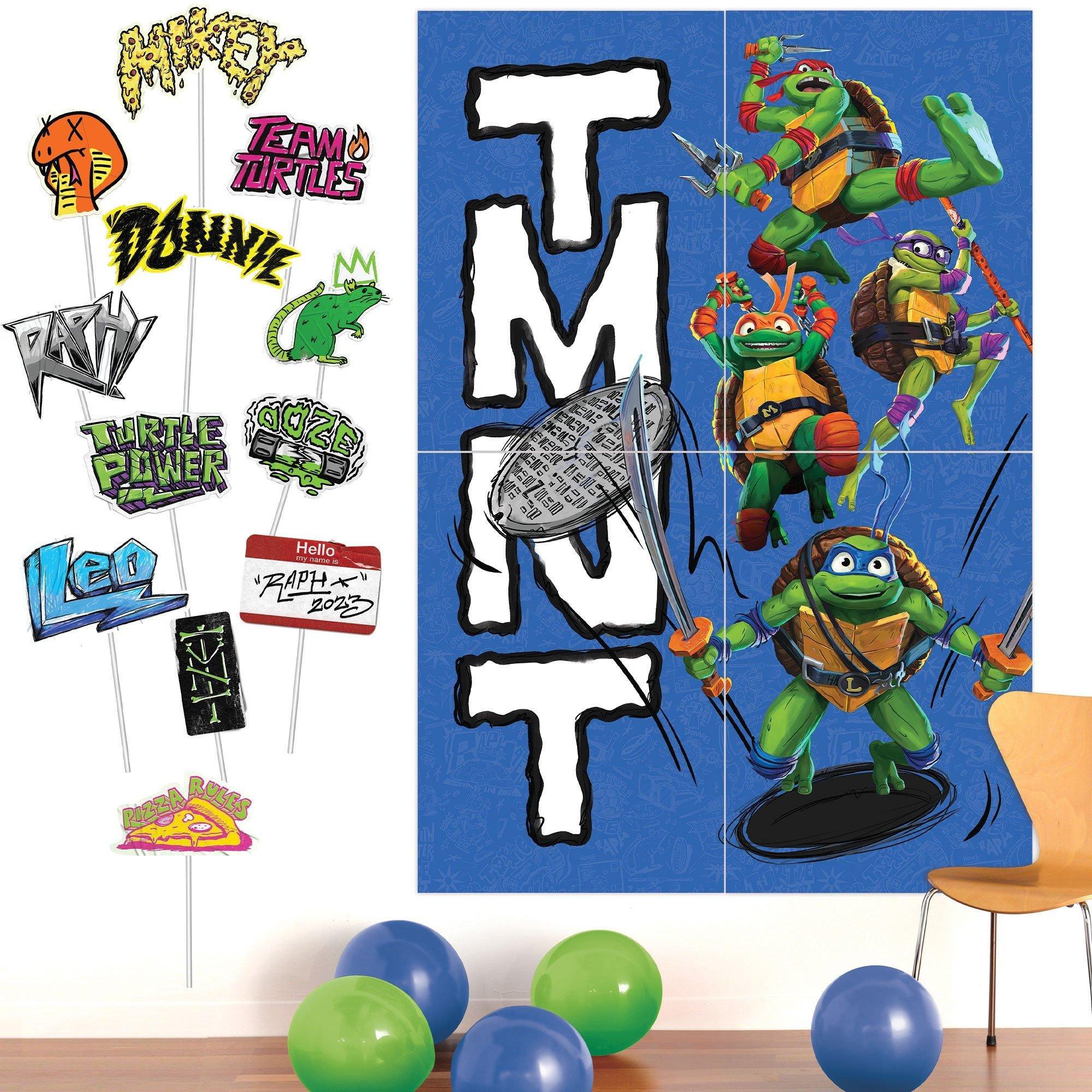 TMNT Birthday Party Decorating Supplies Pack - Kit Includes Banner, Scene Setter & Table Decorations