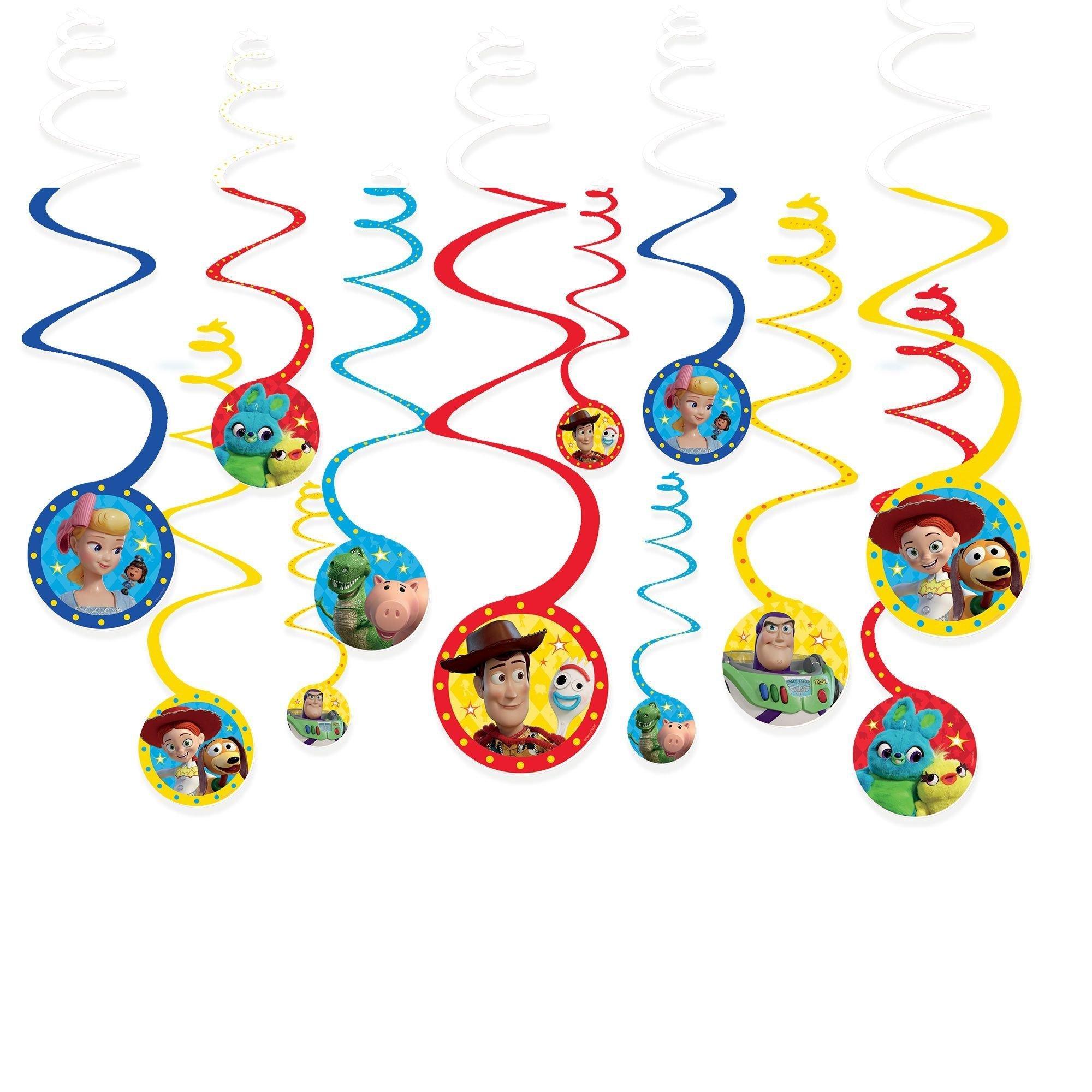 Toy Story 4 Birthday Party Decorating Supplies Pack - Kit Includes Banner, Swirls & Table Decorations