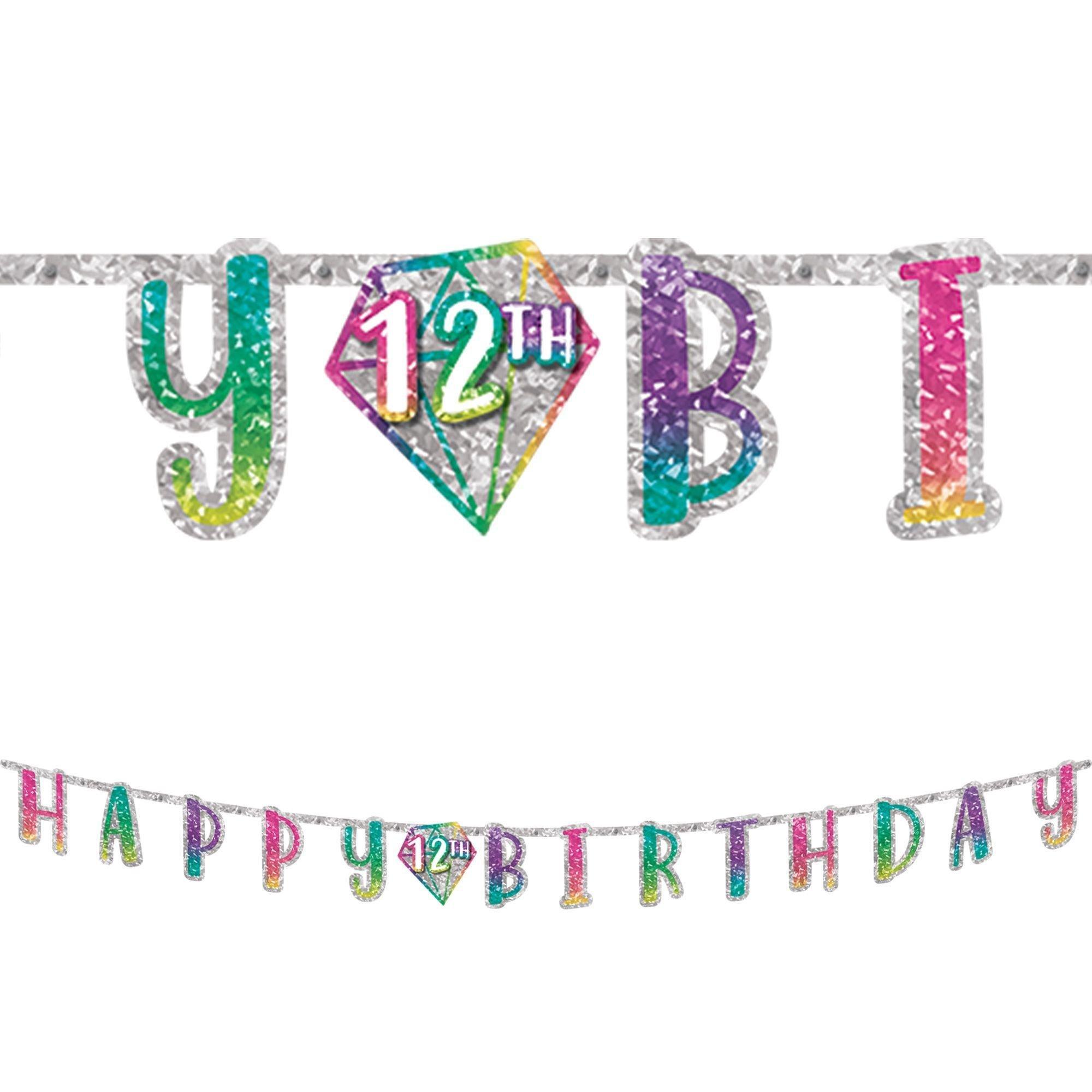 Sparkle Birthday Party Decorating Supplies Pack - Kit Includes Banner, Lantern & Table Decorations