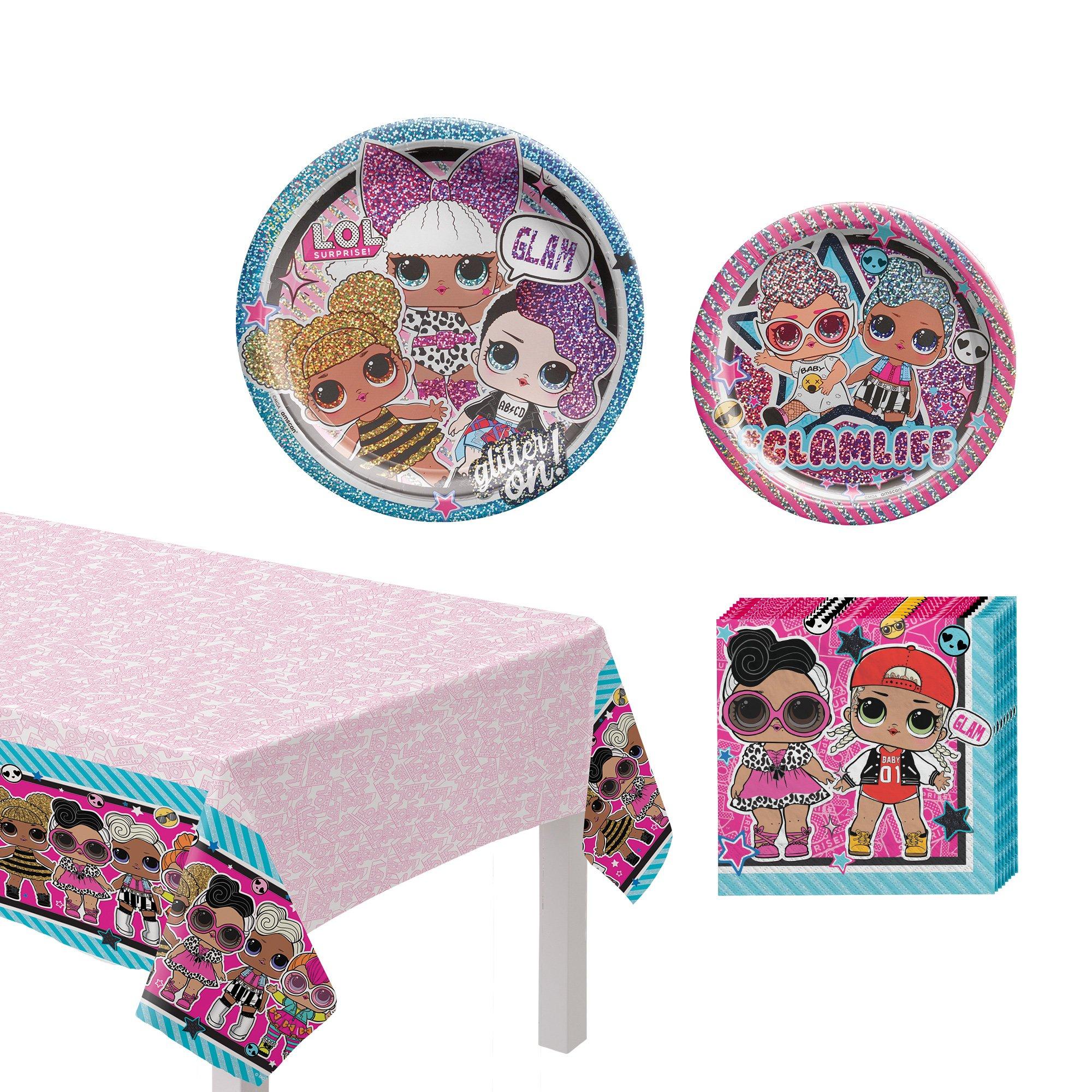 L.O.L. Surprise! Together 4-Eva Core Birthday Party Supplies Pack for 8 Guests - Kit Includes Plates, Napkins & Table Cover