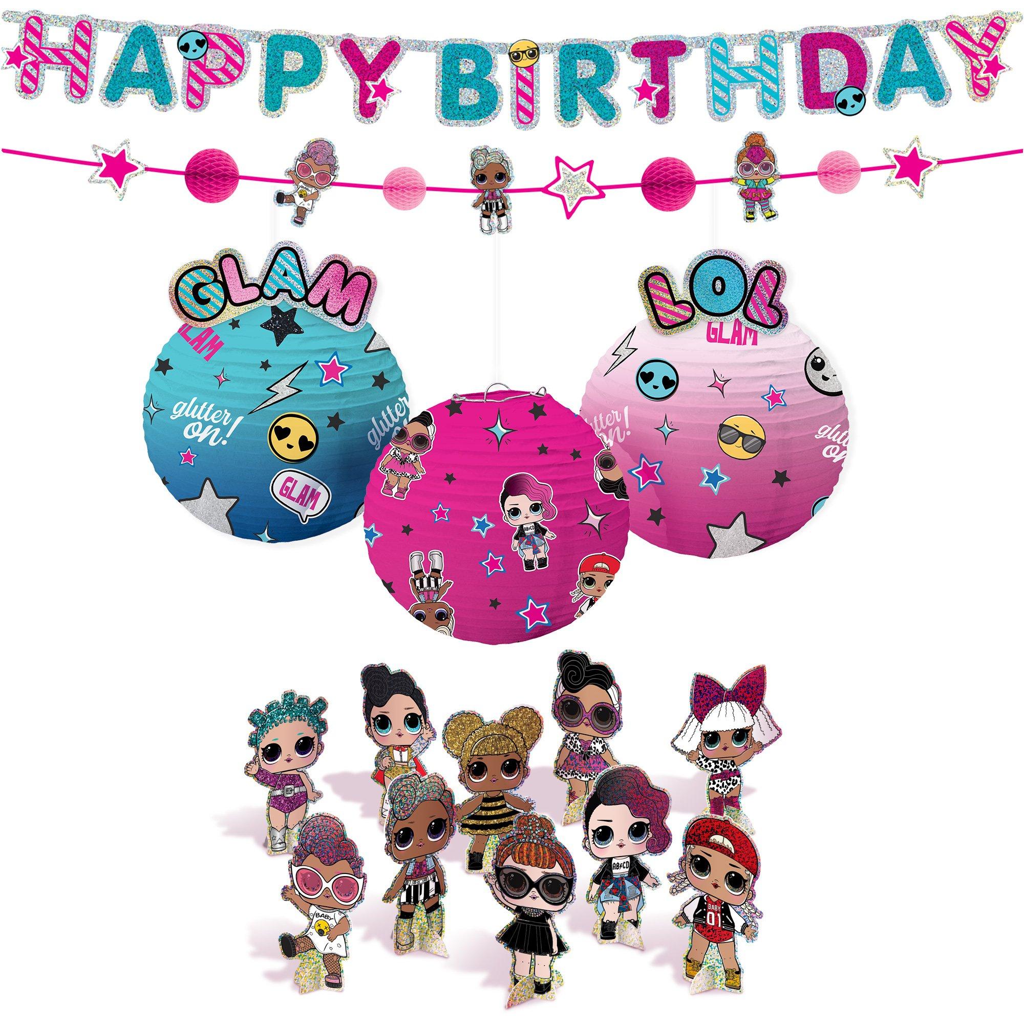 L.O.L. Surprise! Together 4-Eva Birthday Party Decorating Supplies Pack - Kit Includes Banner, Lantern & Table Decorations