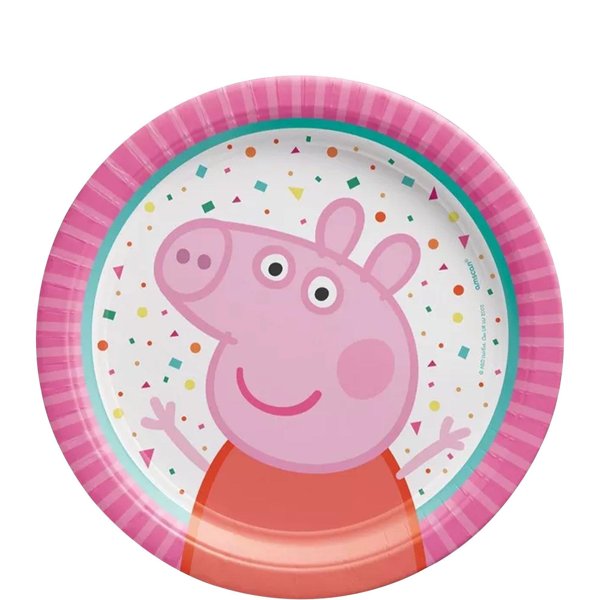 Peppa Pig Confetti Core Birthday Party Supplies Pack for 8 Guests - Kit Includes Plates, Napkins & Table Cover