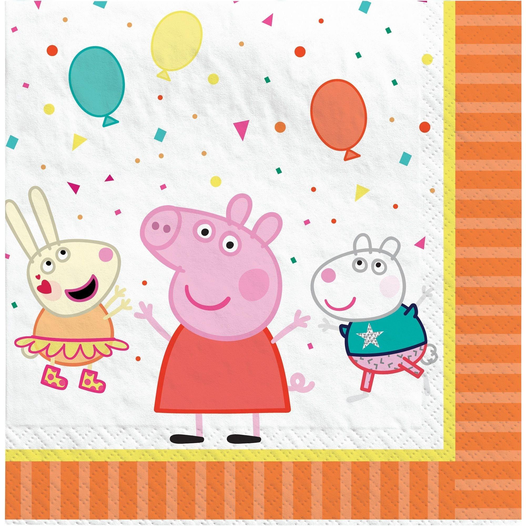 Peppa Pig Confetti Core Birthday Party Supplies Pack for 8 Guests - Kit Includes Plates, Napkins & Table Cover