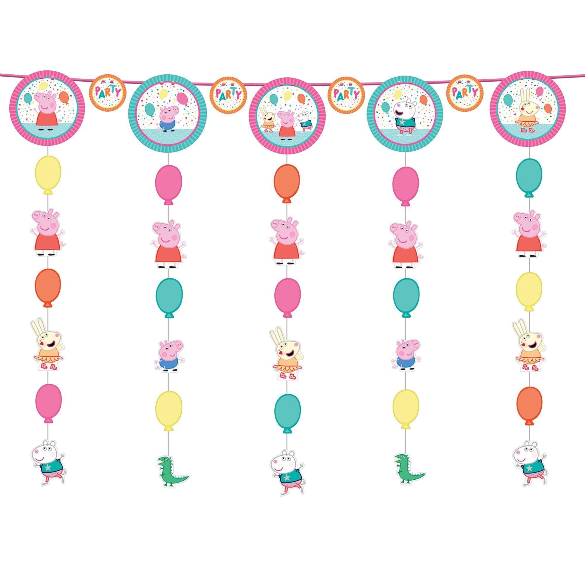 Peppa Pig Confetti Birthday Party Decorating Supplies Pack - Kit Includes Banner, Garland & Table Decorations