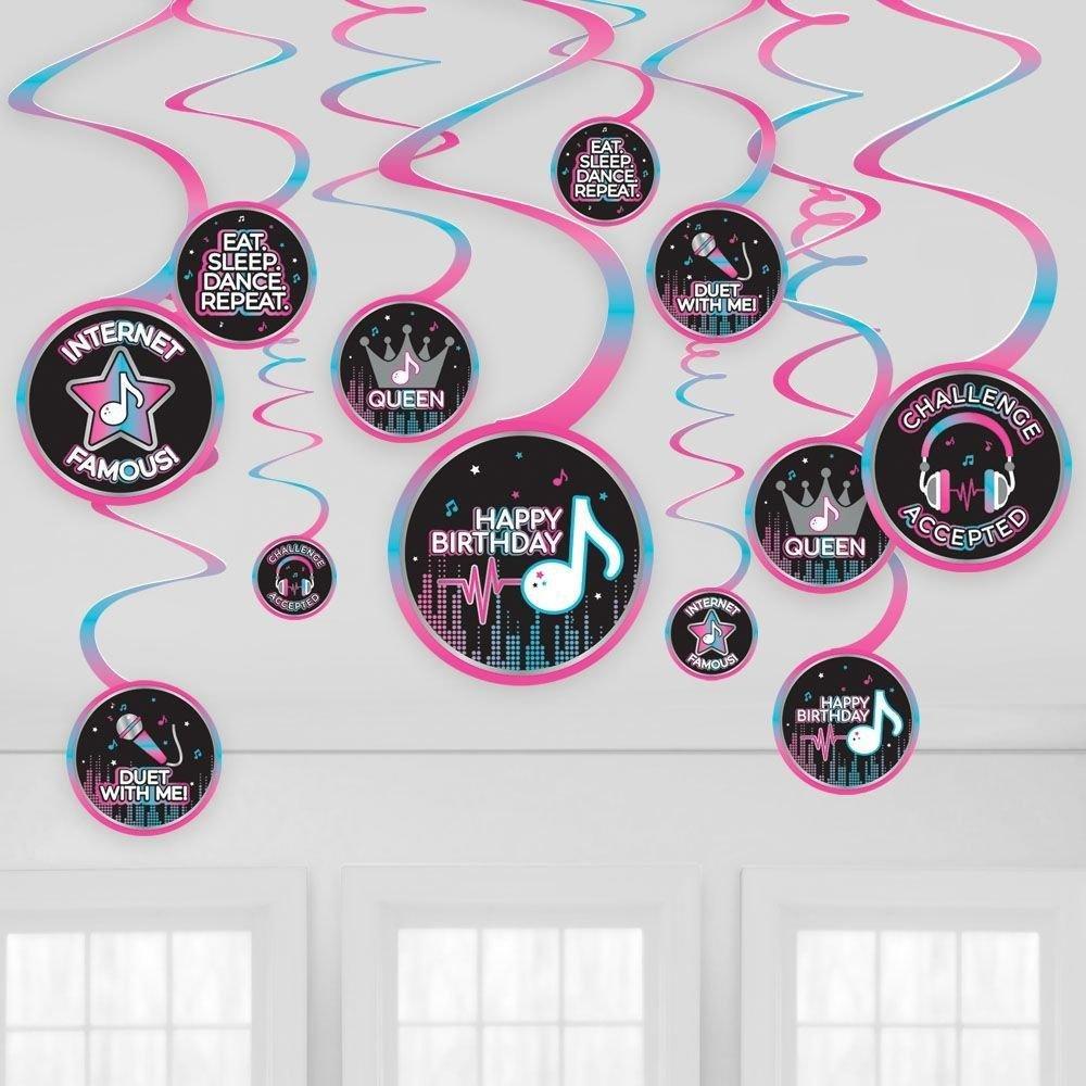 Internet Famous Birthday Party Decorating Supplies Pack - Kit Includes Banner, Swirl & Table Decorations