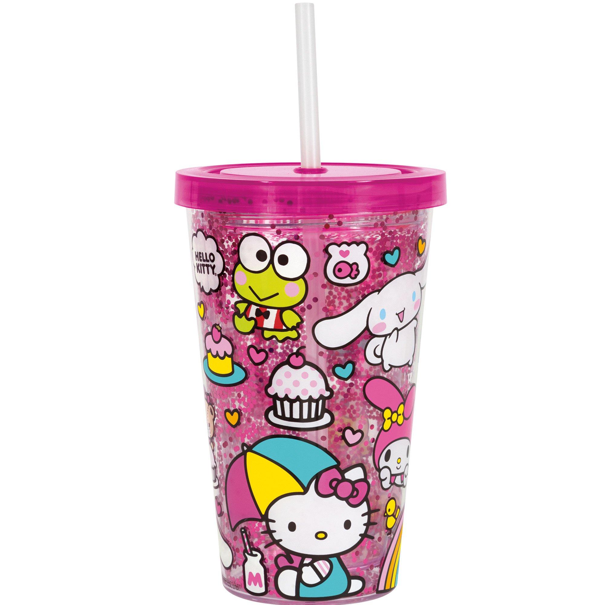 Hello Kitty and Friends Plastic Cup with Lid & Straw, 16oz - Sanrio