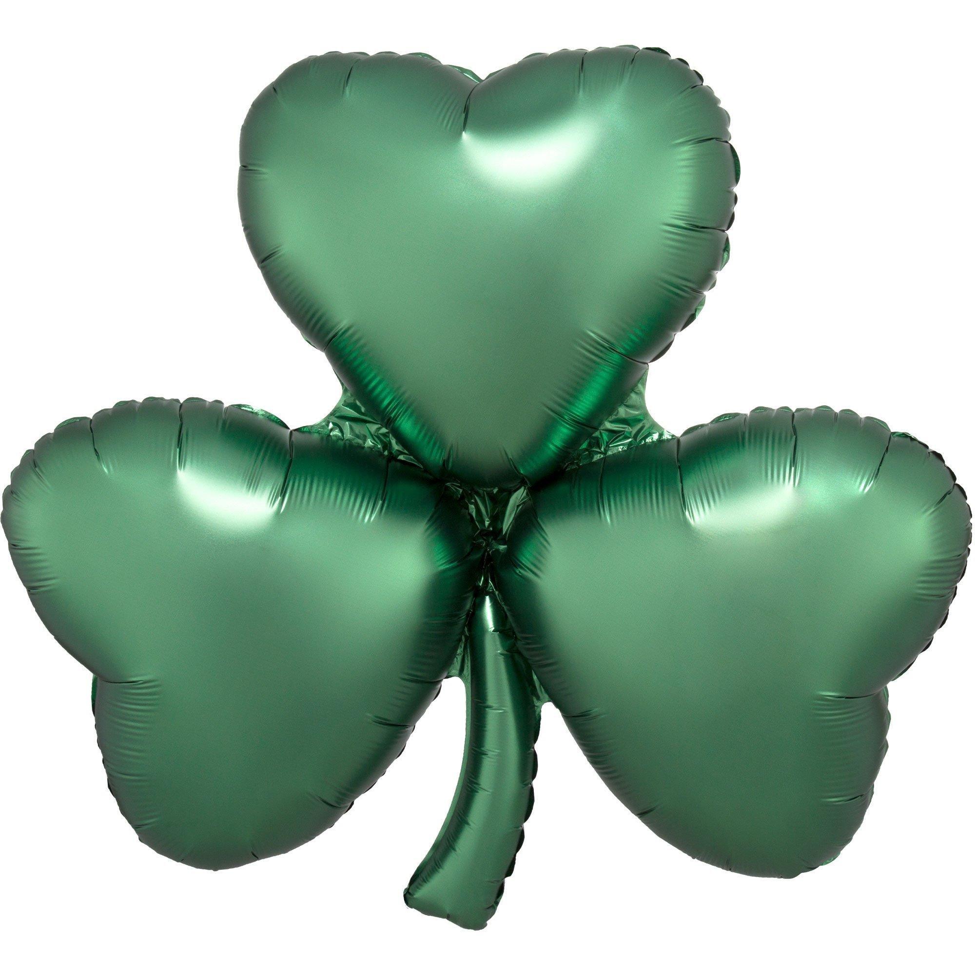 St. Patrick's Day Shamrock Foil Balloon Bouquet with Balloon Weight, 14pc