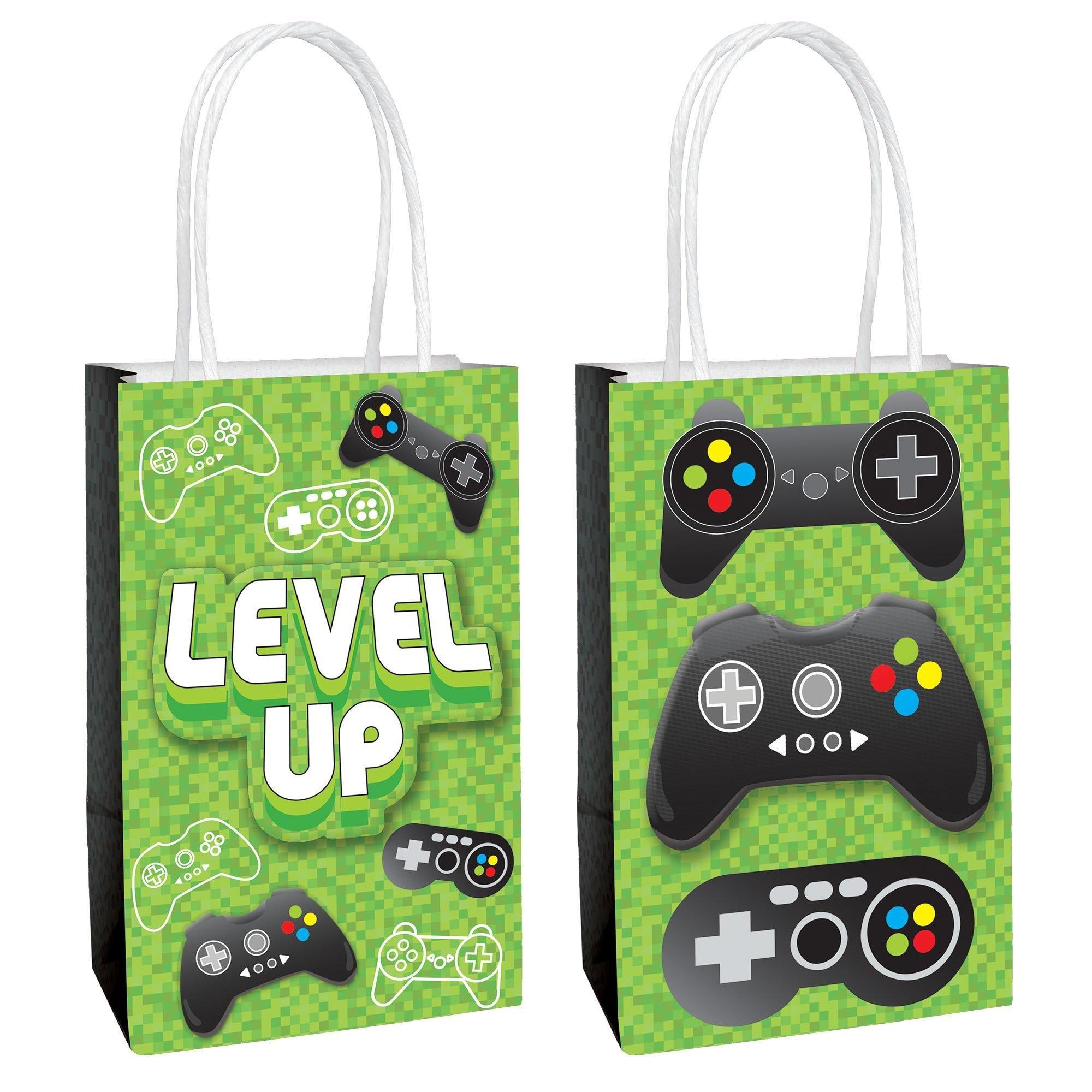 Level Up Party Favor Supplies Pack for 8 Guests - Kit Includes Favor Bags & Favor Pack