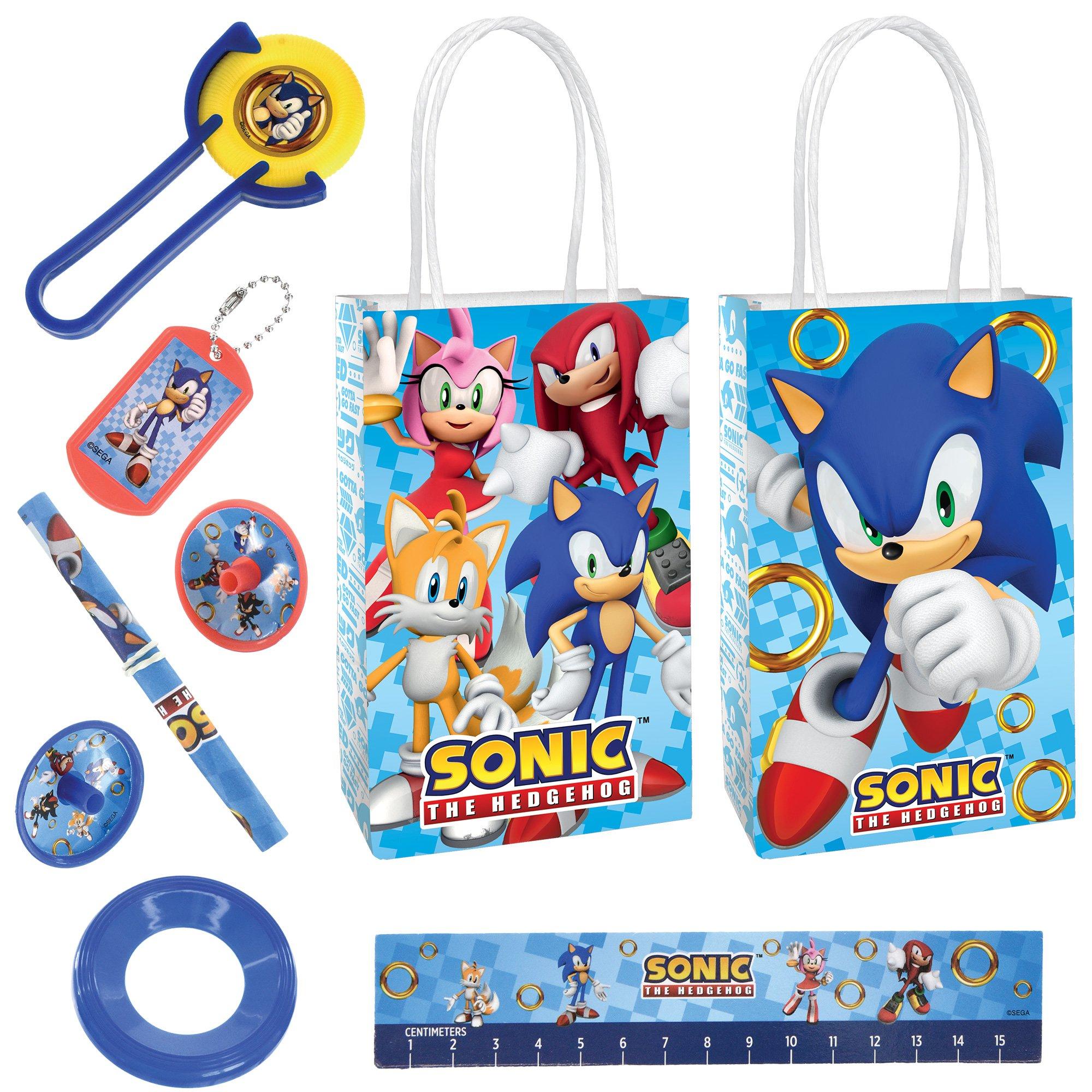 Sonic the Hedgehog Basic Party Favor Supplies Pack for 8 Guests - Kit Includes Favor Bags & Favor Pack