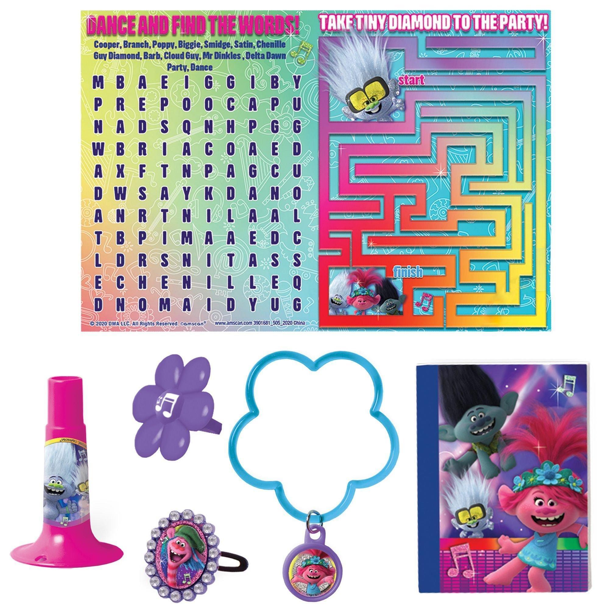 Trolls World Tour Favor Supplies Pack for 8 Guests - Kit Includes Favor Boxes & Favor Pack