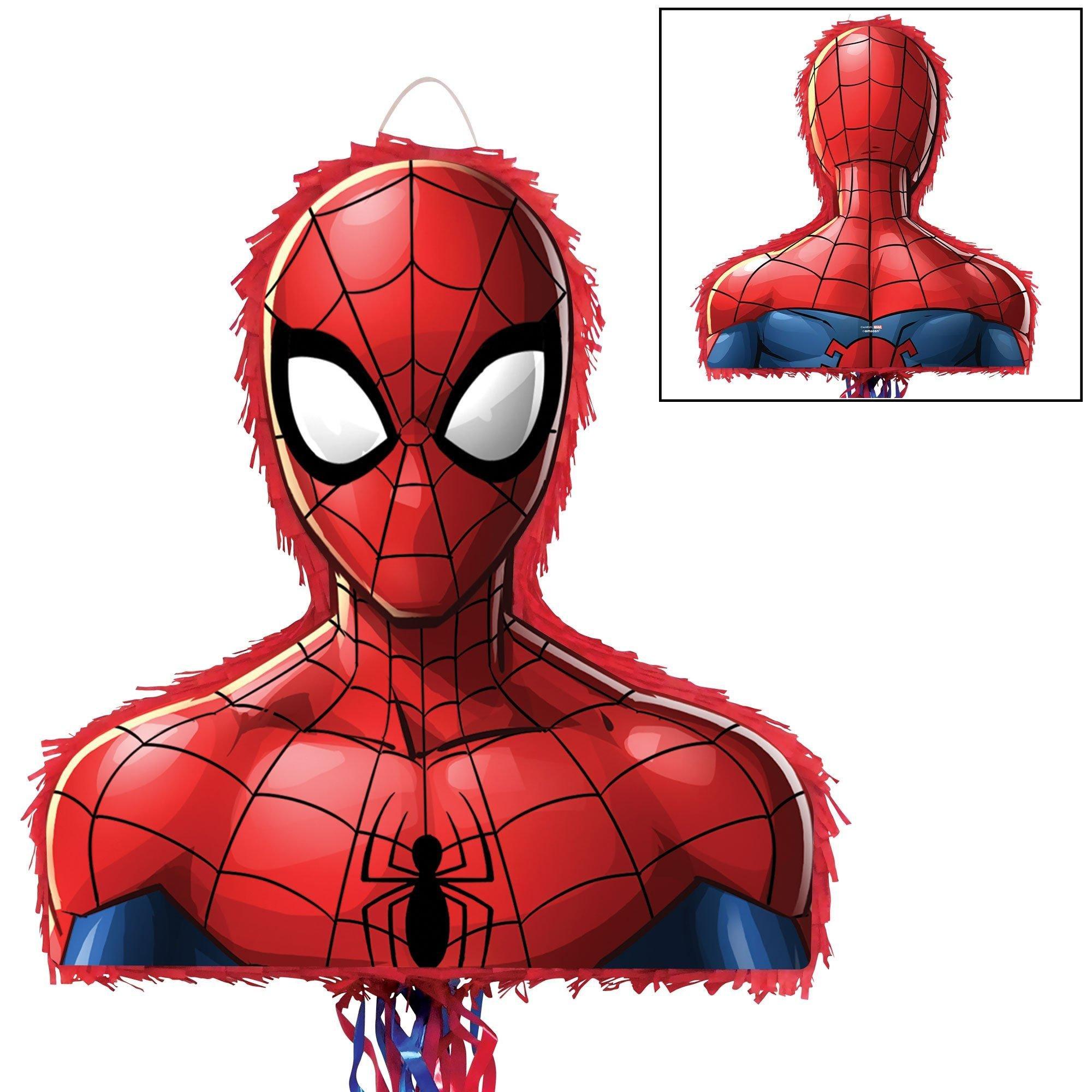 Pull String Spider-Man Pinata Kit - Includes Pinata, Candy Combo Mix (3.25lb), Stick & Blindfold