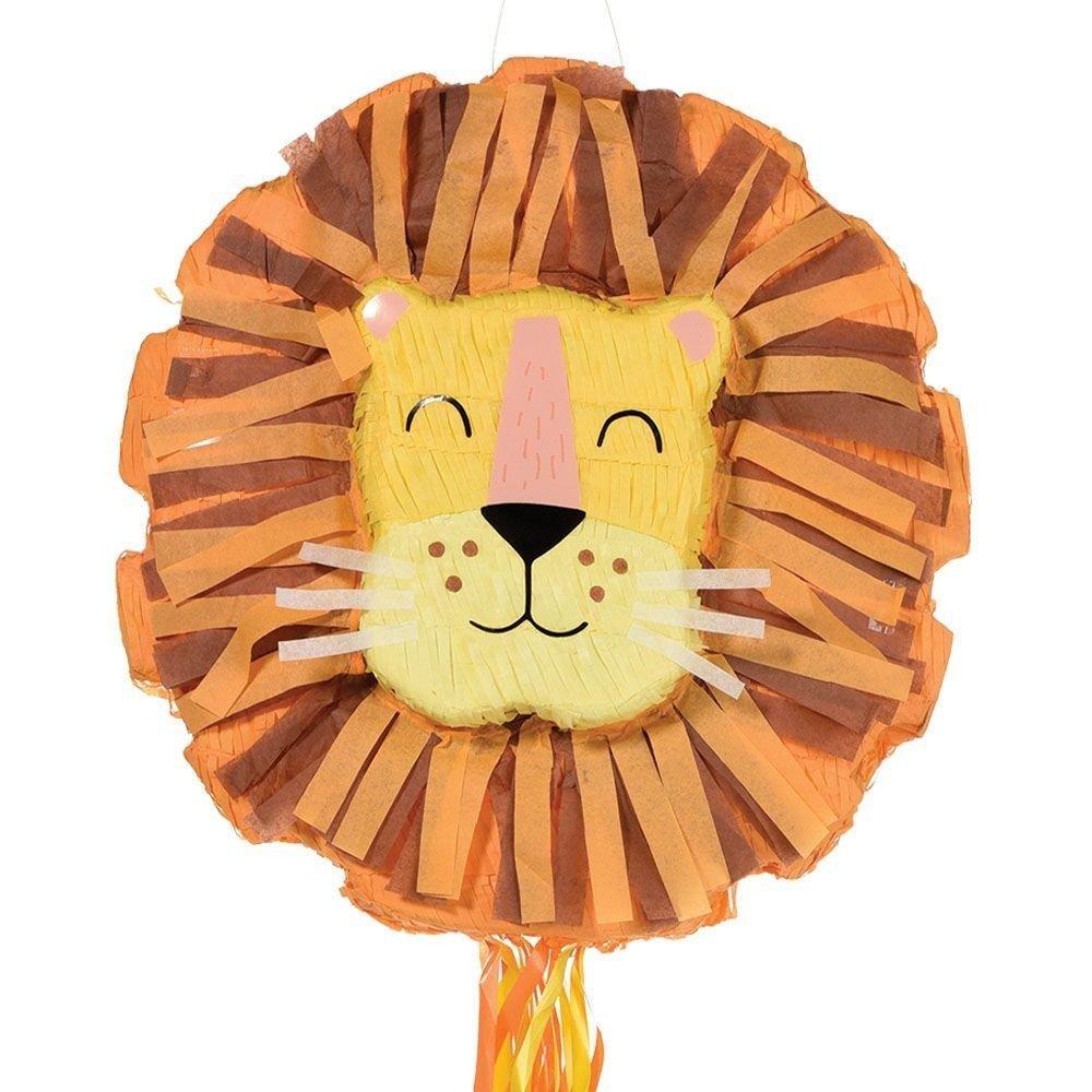 Pull String Get Wild Lion Pinata Kit - Includes Pinata, Candy Combo Mix (3.25lb), Stick & Blindfold