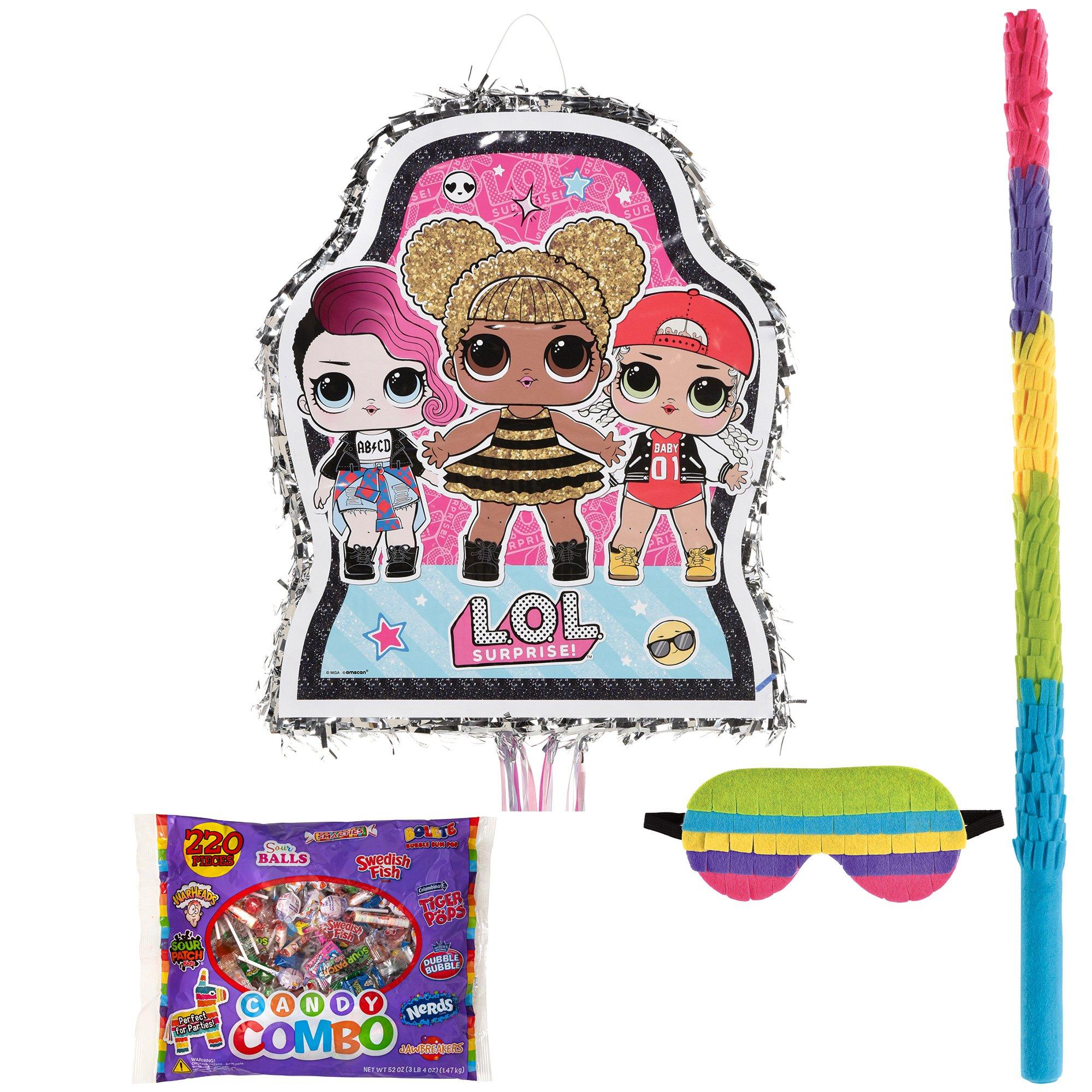 L.O.L. Surprise! Together 4-Eva Pull String Pinata Kit -  Includes Pinata, Candy Combo Mix (3.25lb), Stick & Blindfold