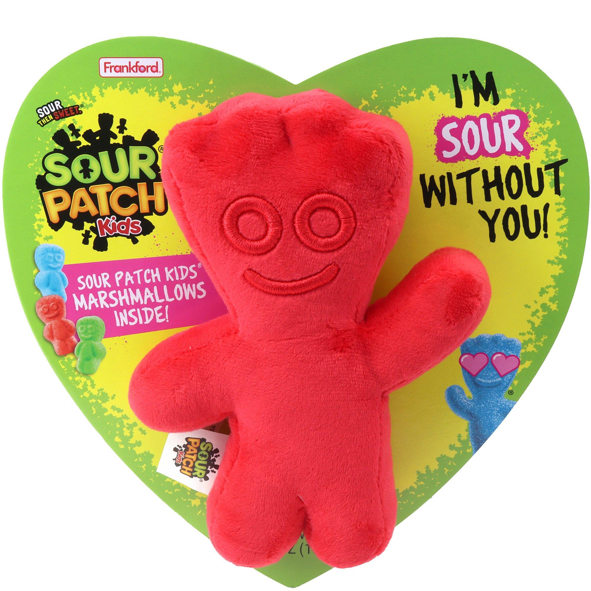 Sour Patch Kids Heart Gift Box, 12 Gummy Candies & Plush, 3.53oz