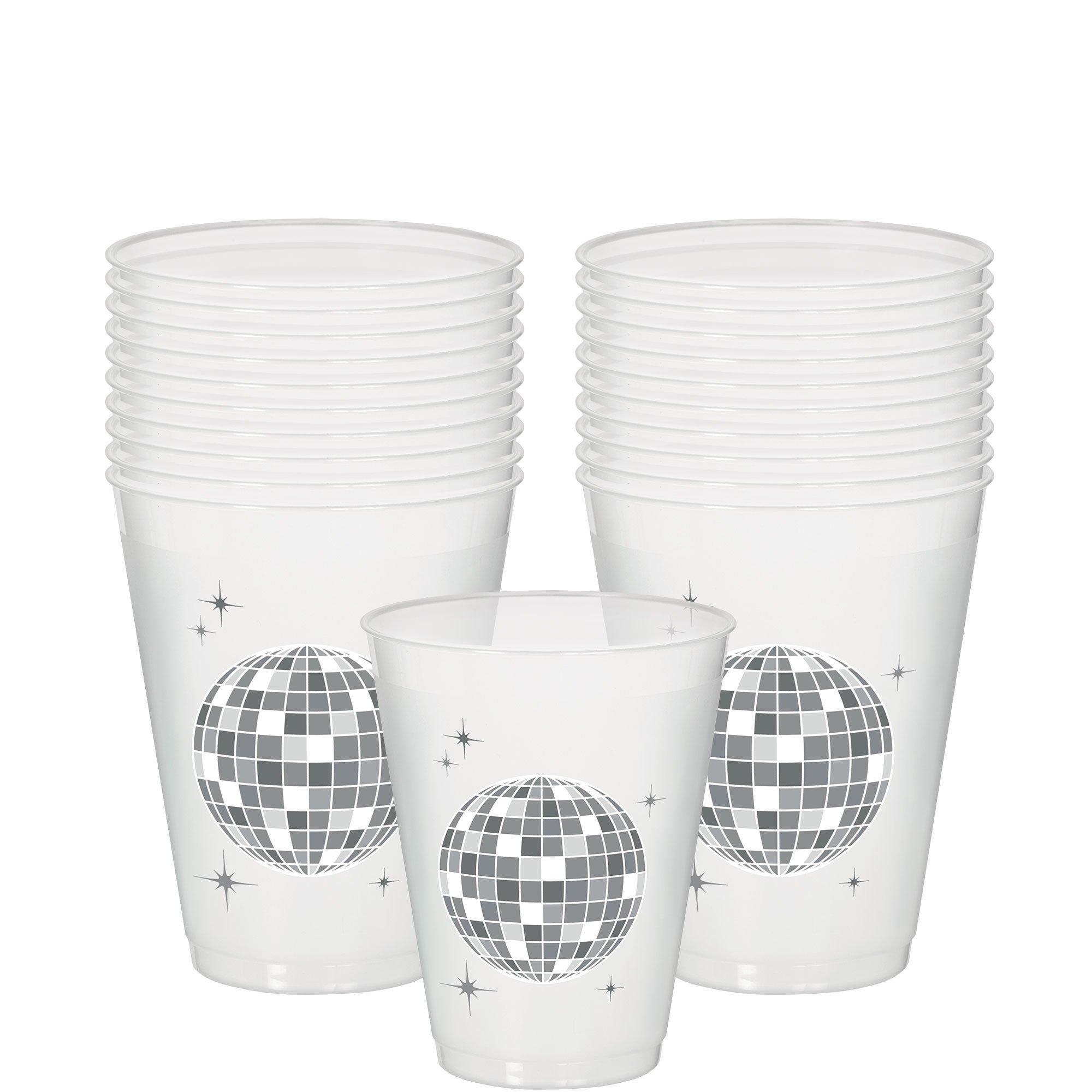 Disco Party Supplies Pack for 16 Guests - Kit Includes Plates, Napkins, Cups & Table Cover