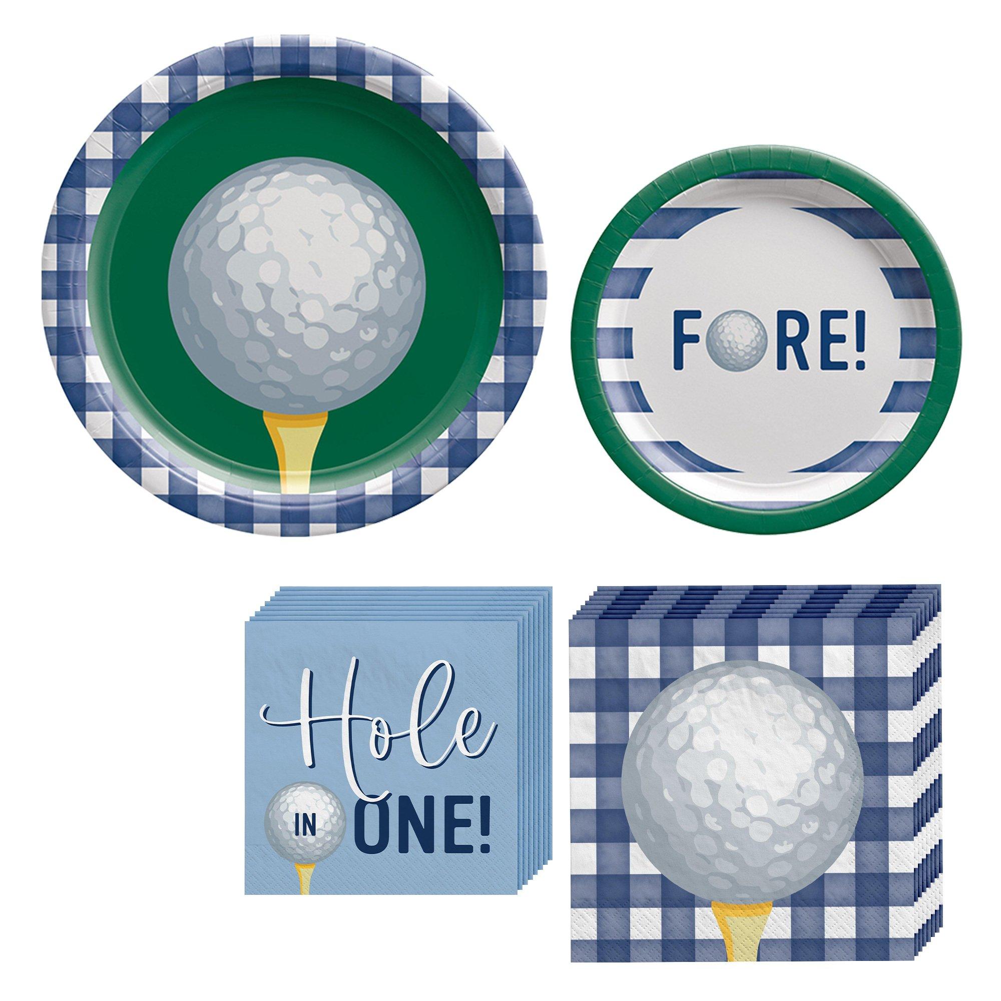 Hole in One Golf Party Supplies Pack for 20 Guests - Kit Includes Plates & Napkins