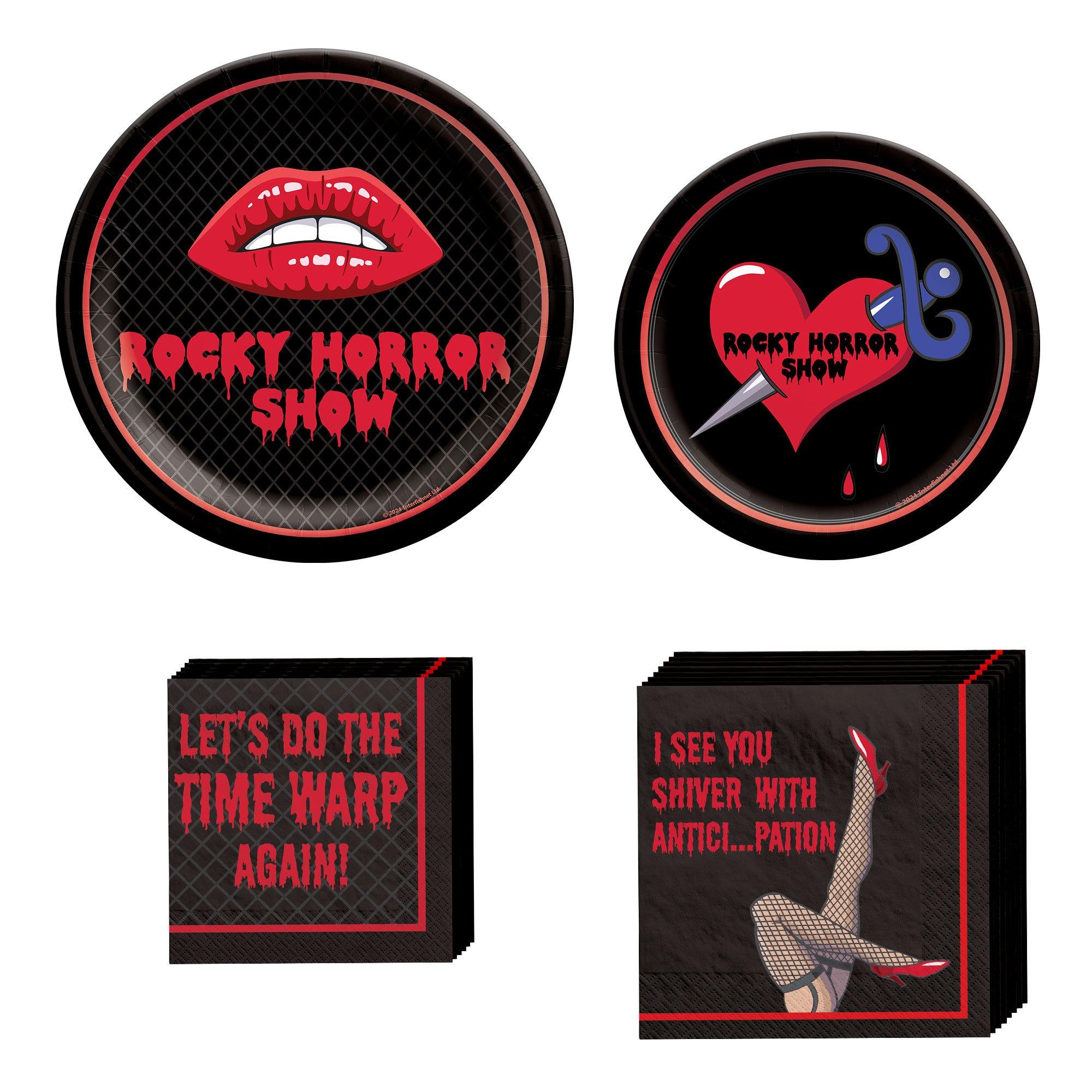 Rocky Horror Show Party Supplies Pack for 18 Guests - Kit Includes Plates & Napkins