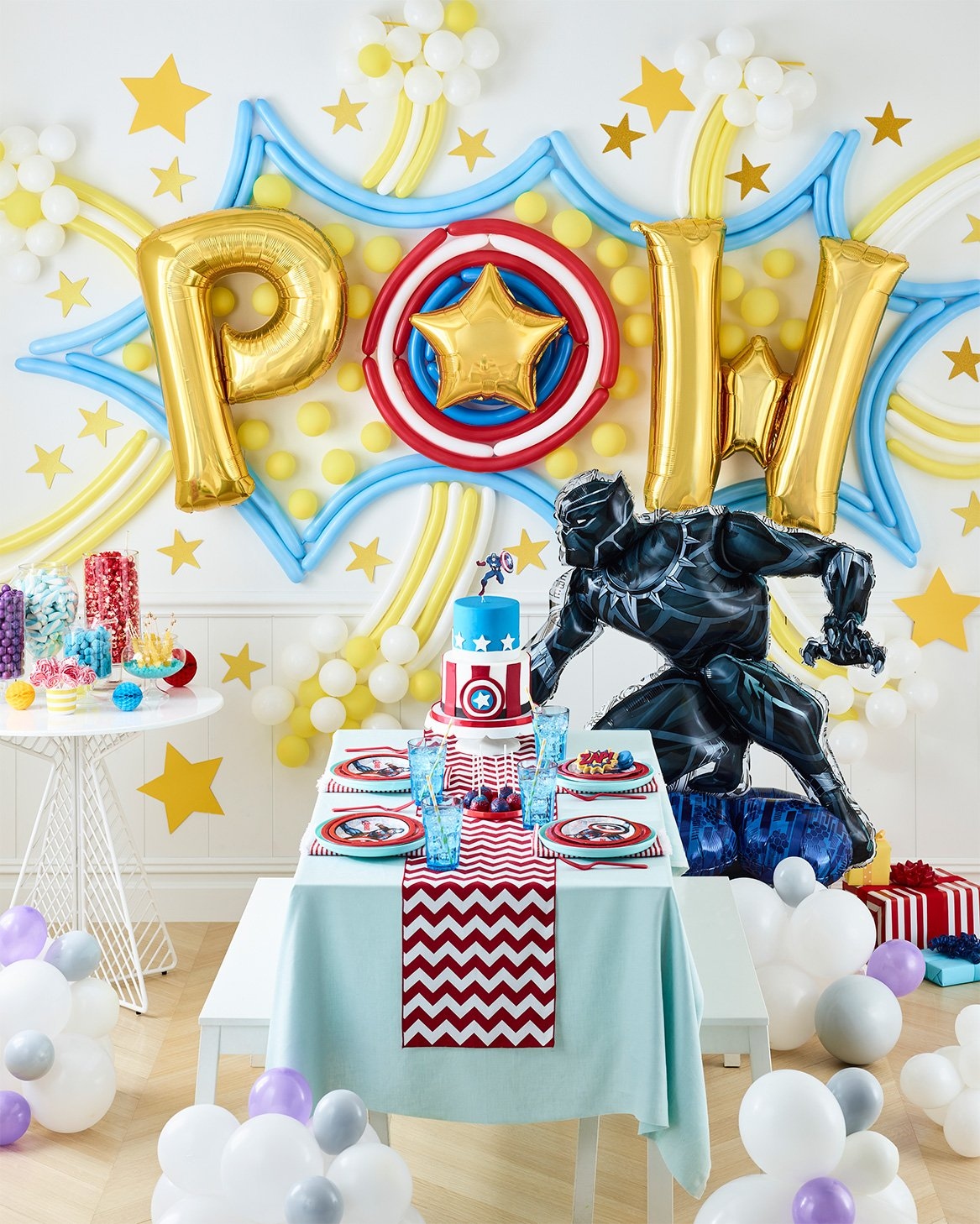 Superhero Avenger  Birthday Party Tableware Decoration Balloon Tablecloth Banner 