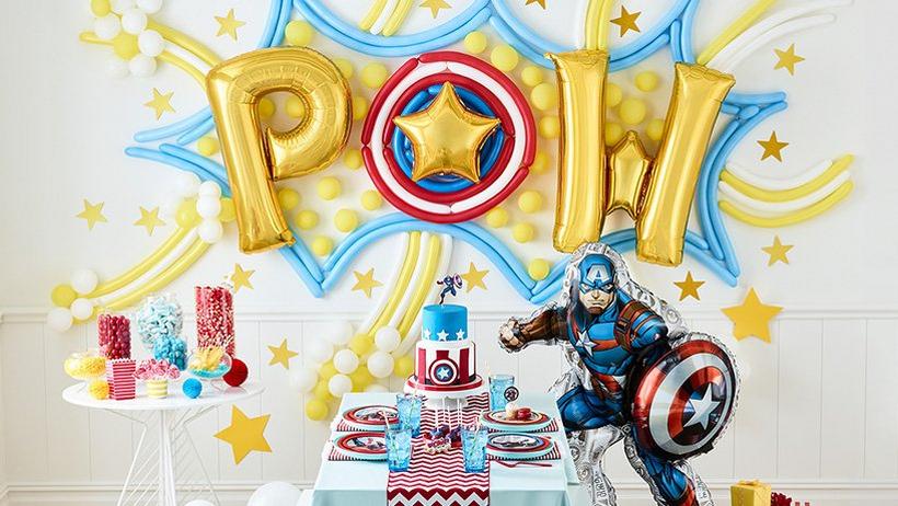 Avengers Balloon Display at a Birthday