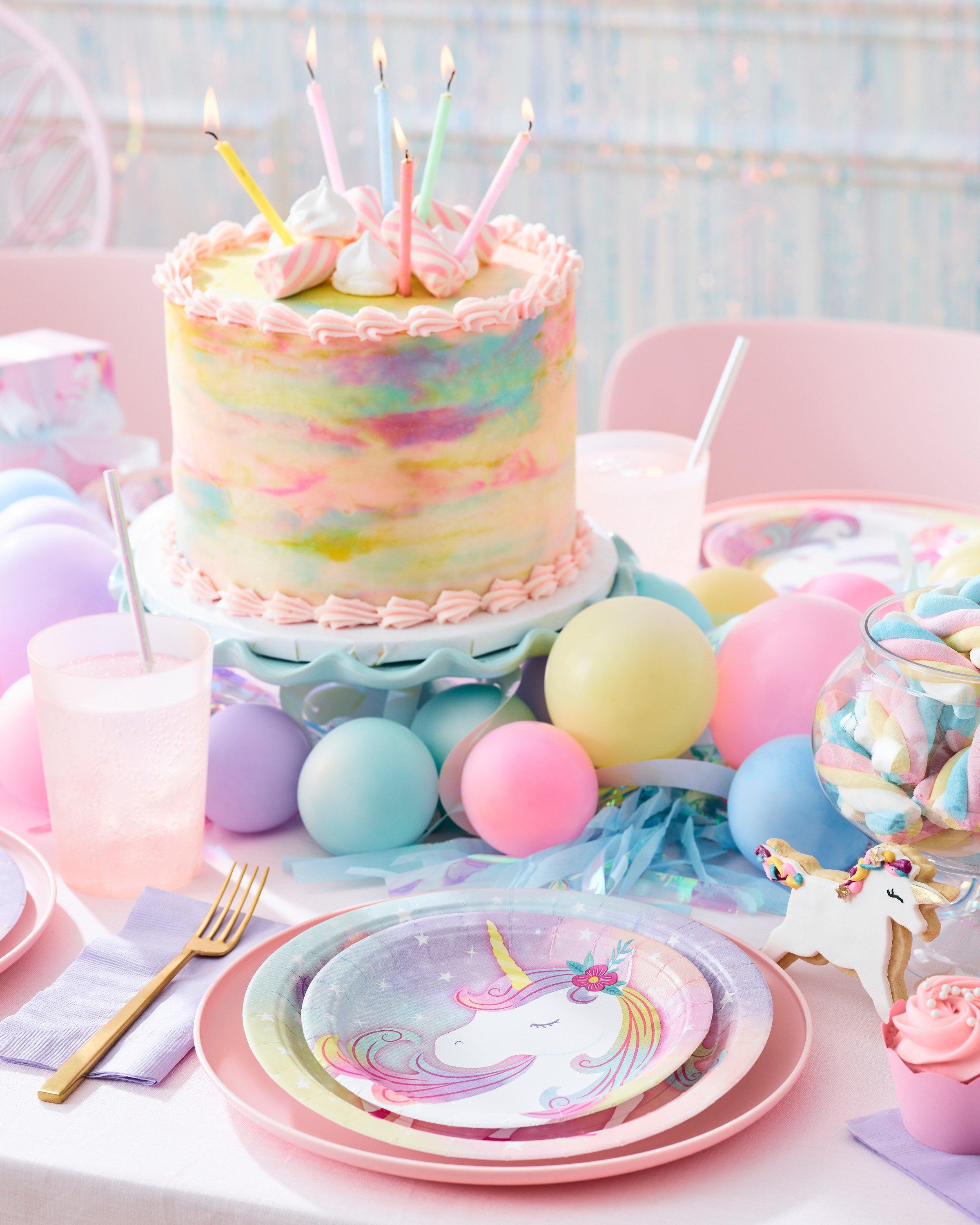 Unicorn cake table centerpiece