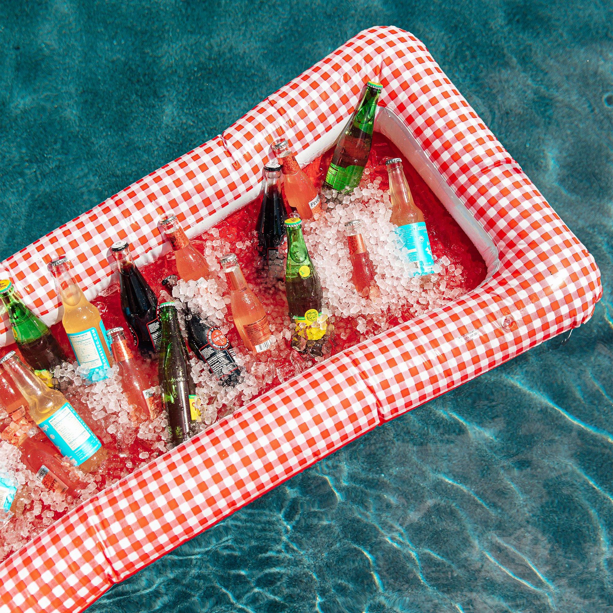 Picnic Party Red Gingham Inflatable Buffet Cooler