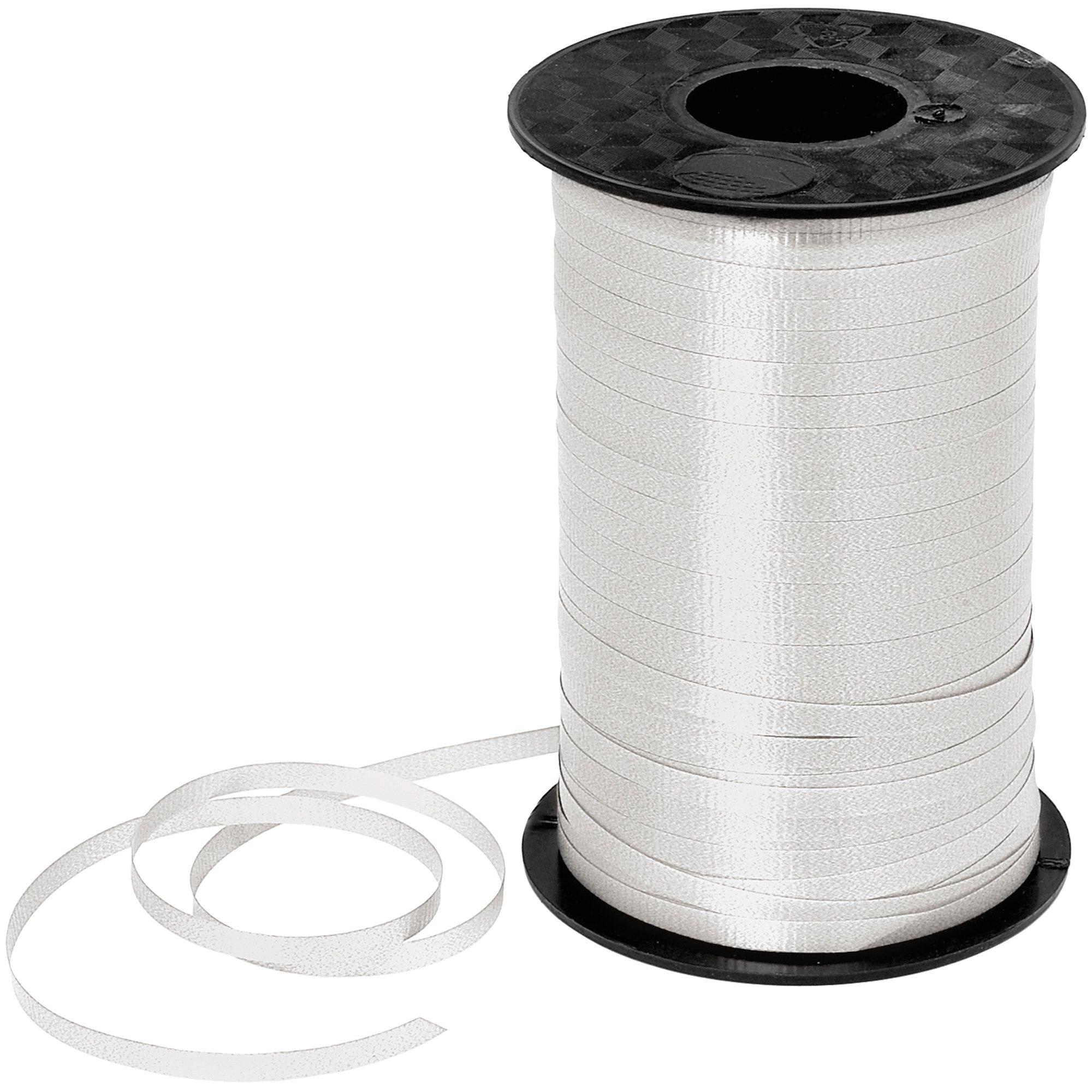 White Smooth Cotton Curling Ribbon - 1/2 x 100 Yds., 1/2 x 250 Yds.,  3/16 x 500 Yds.