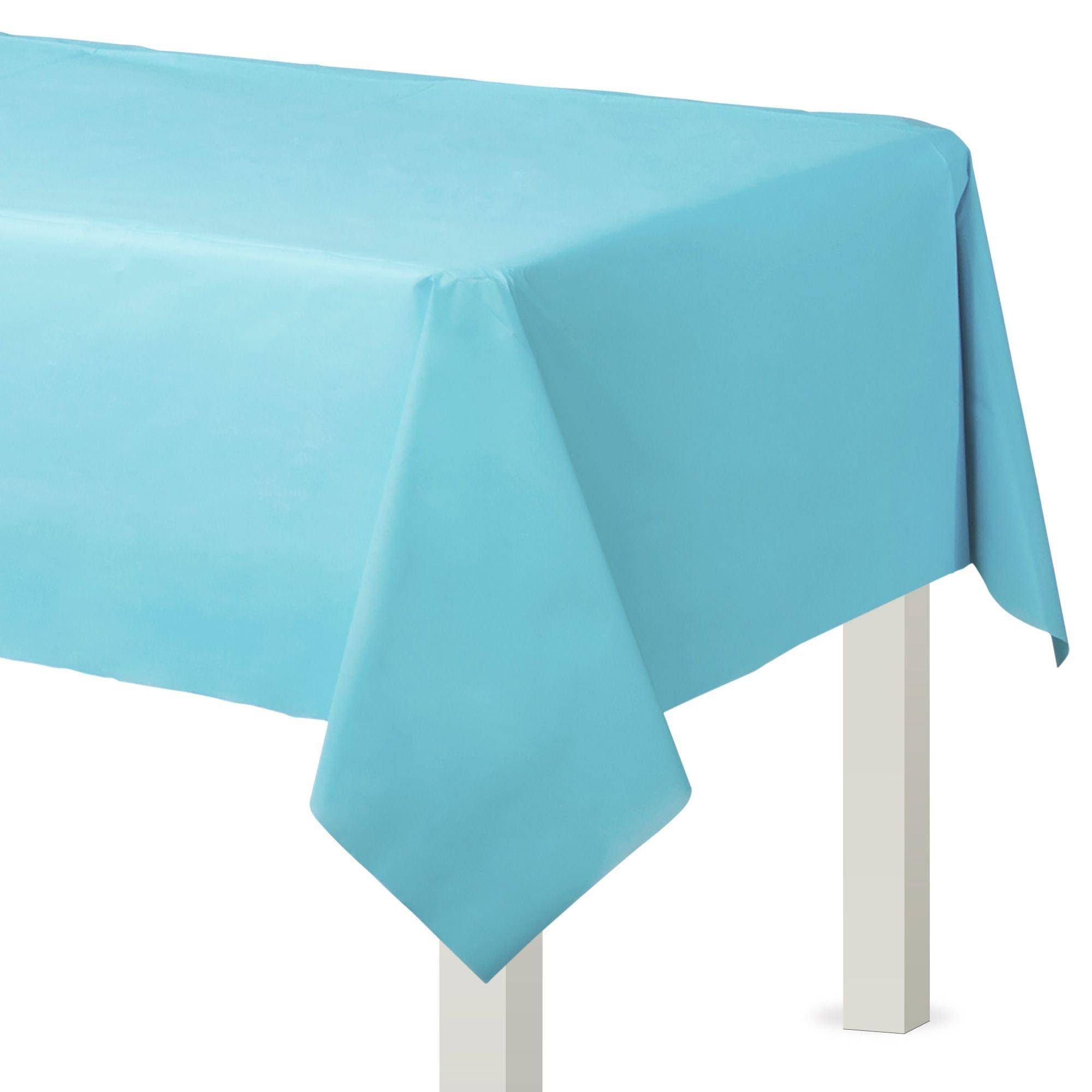 Caribbean Blue Plastic Table Cover 54in x 108in | Party City