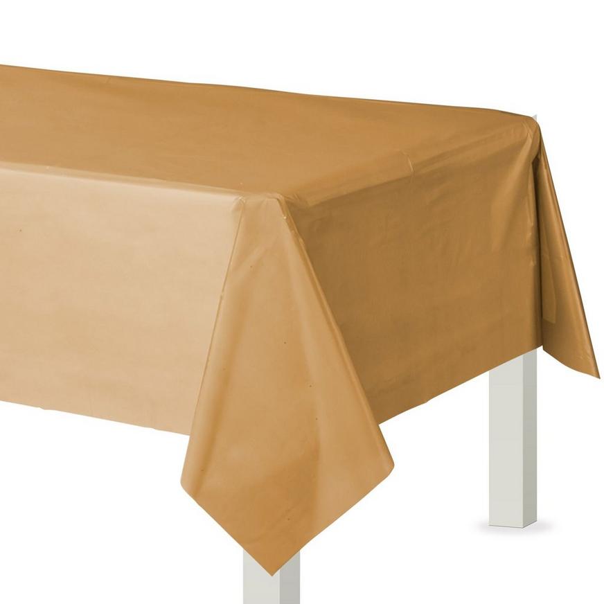 Table Cover Gold Plastic Rectangle  Party Decorations Tableware Tablecover 