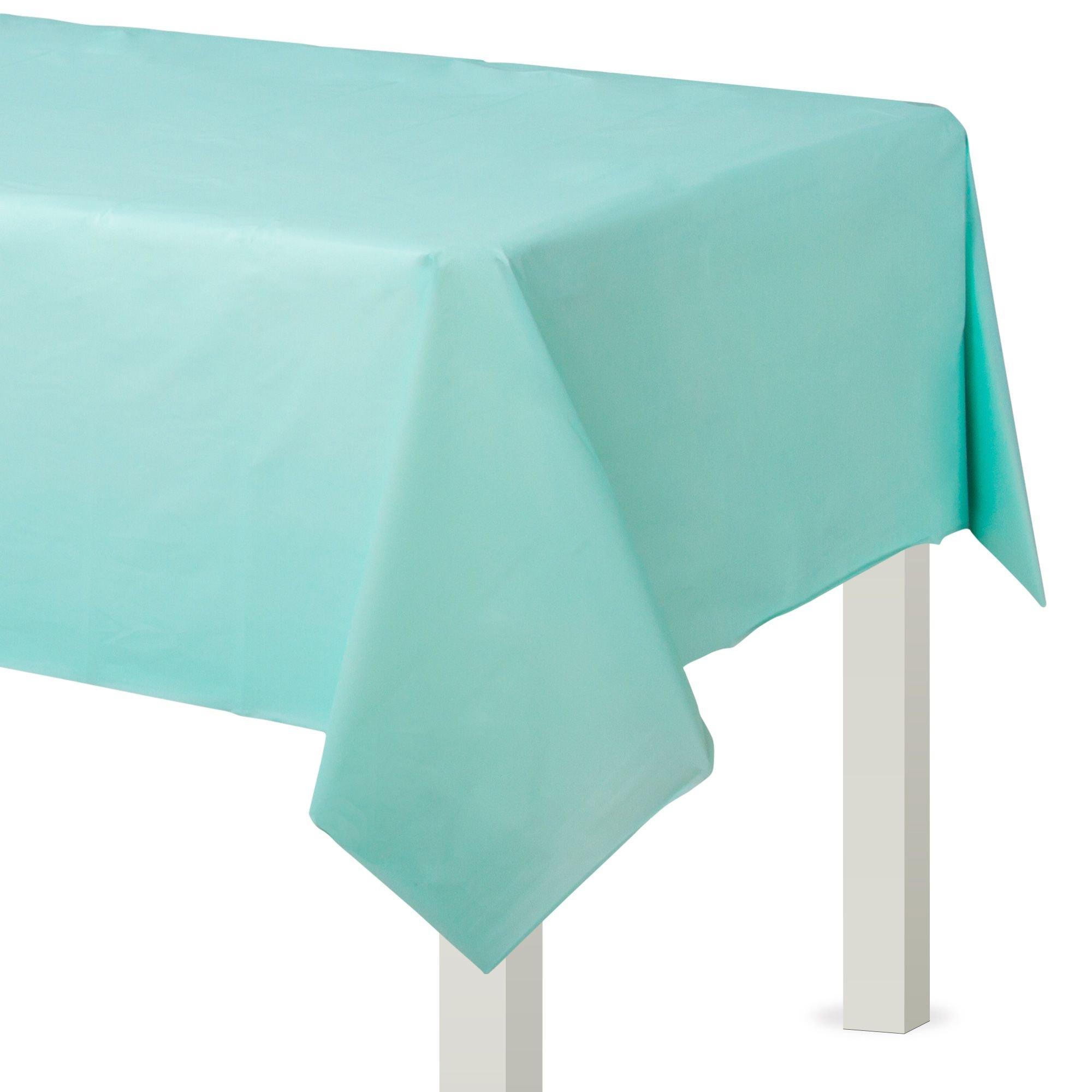 Robin's Egg Blue Plastic Table Cover 54in x 108in Party City